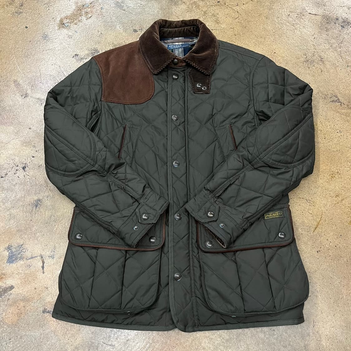 [정품/S] 폴로 랄프로렌 퀼팅 자켓 코듀로이 카키 b15 상품이미지2