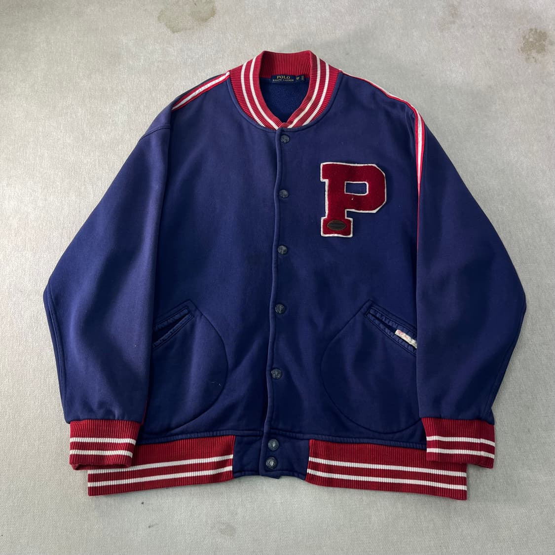 110 폴로랄프로렌 P로고 코튼 에이징 바시티 자켓 상품이미지1
