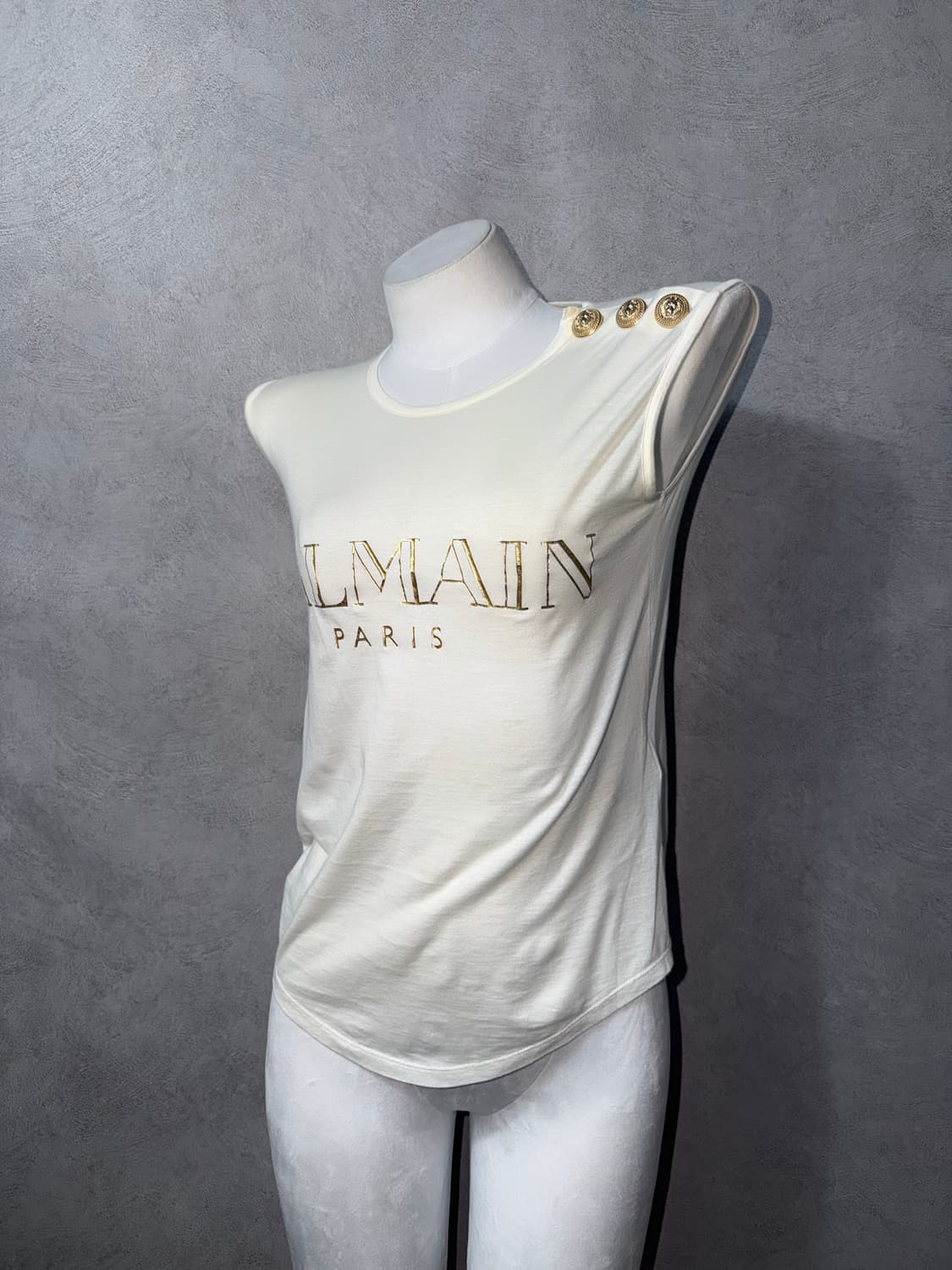 Balmain Paris Gold Logo Sleeveless 상품이미지1