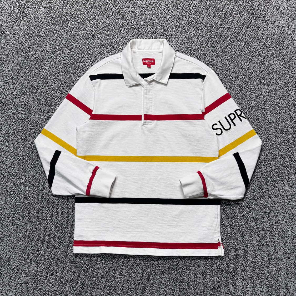 Name : 슈프림 스펠아웃 완장 스트라이프 럭비 카라티 :) 상품이미지1