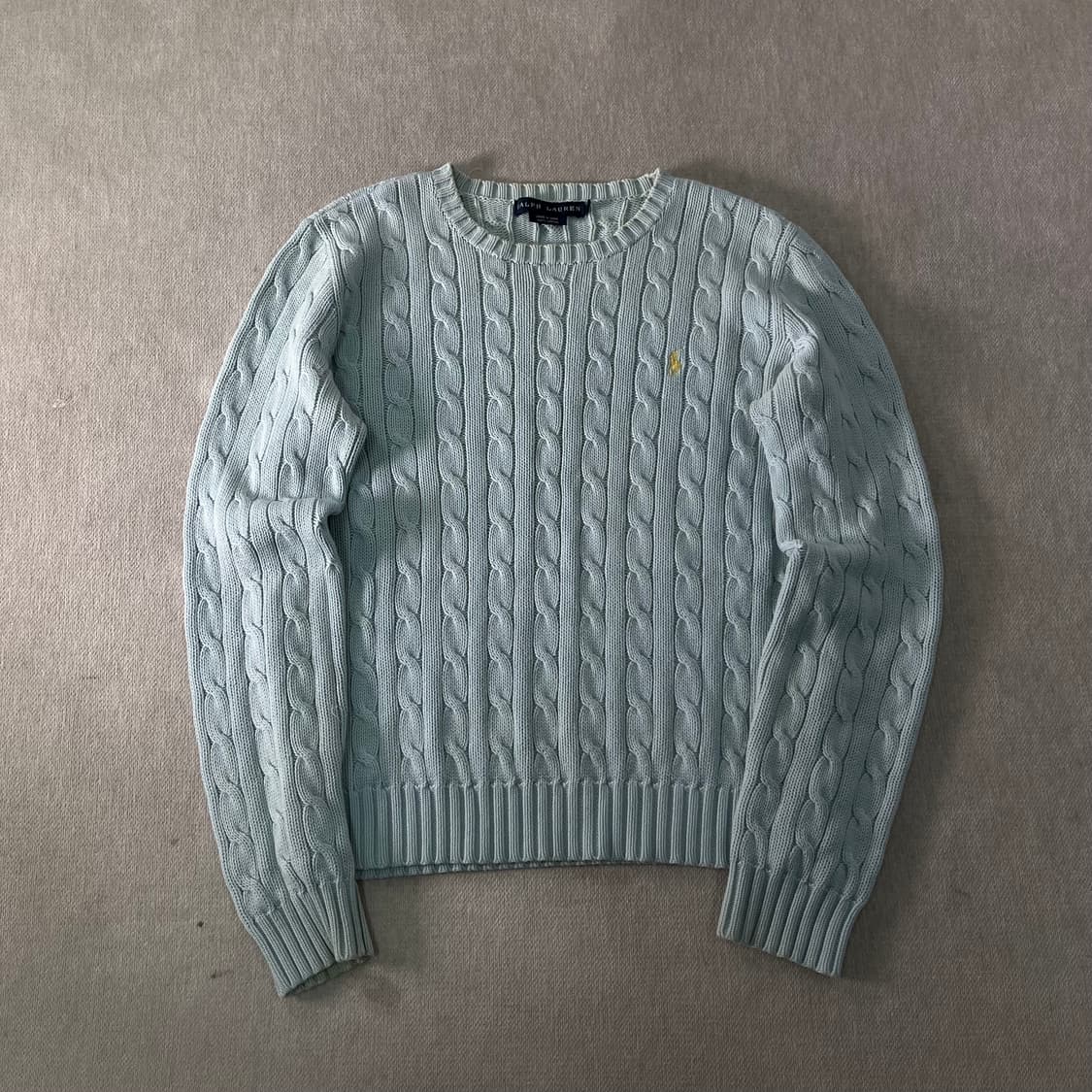 W 95 폴로랄프로렌 스카이블루 꽈배기 니트 상품이미지1