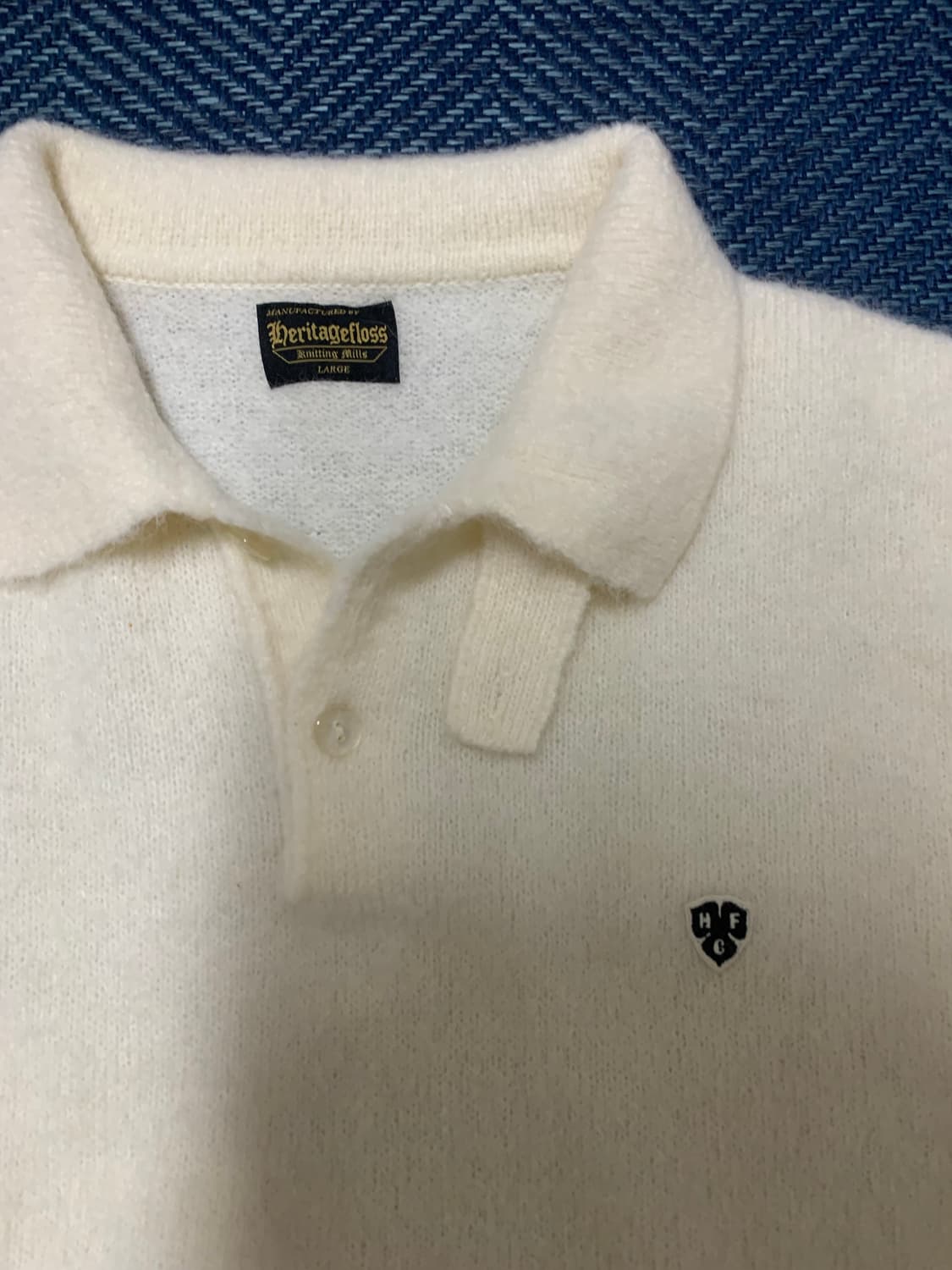 헤리티지플로스 모헤어 울 니트 L 화이트 상품이미지2