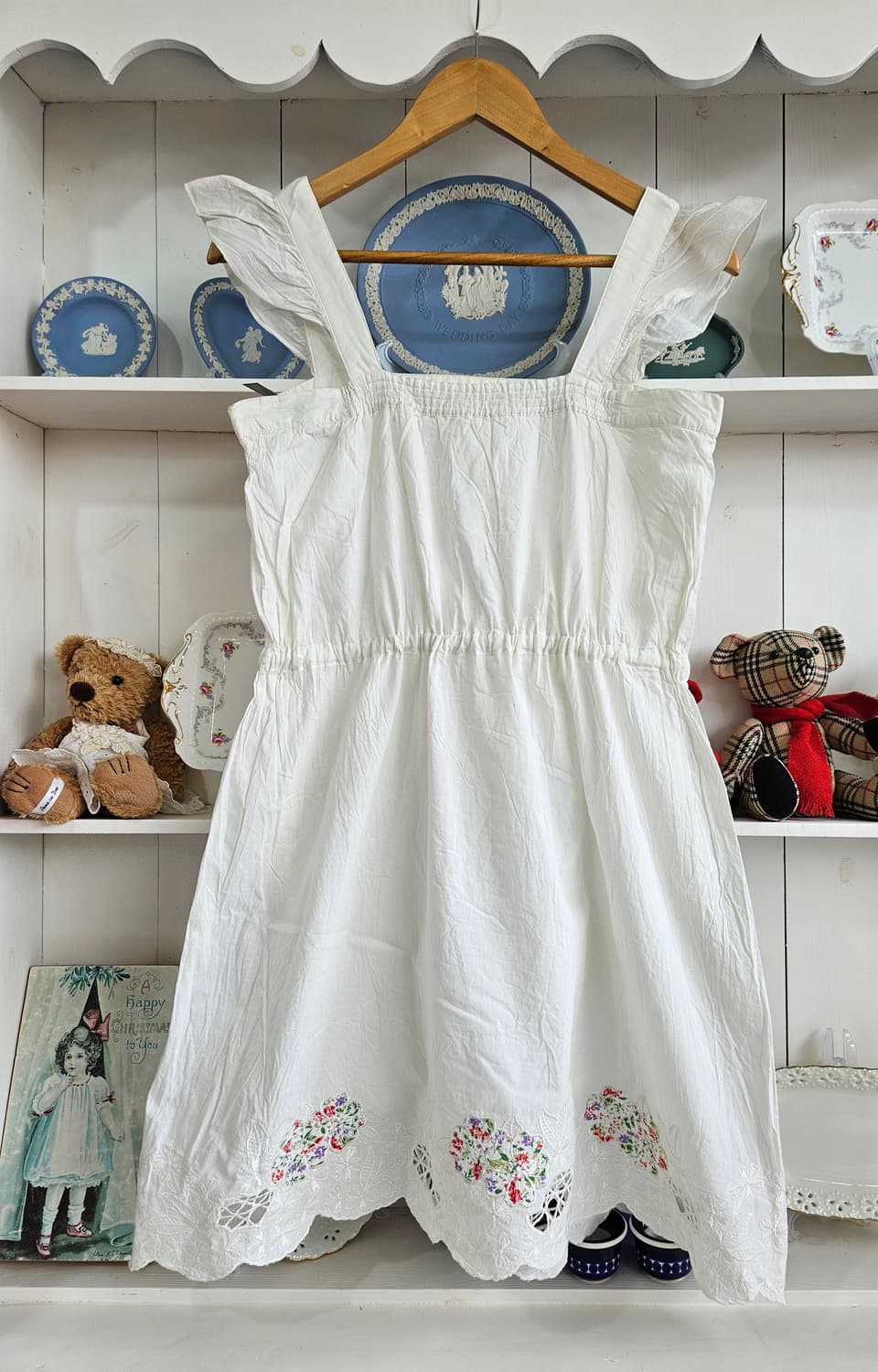플라워 자수 화이트 원피스 상품이미지5