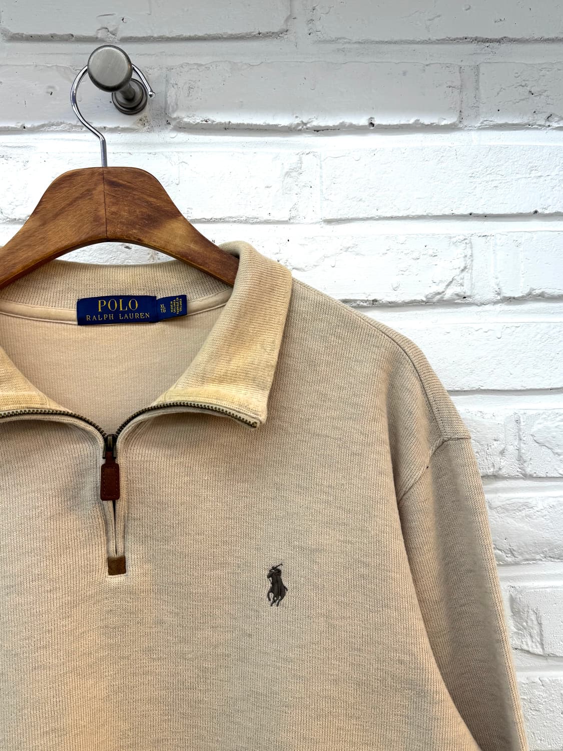 폴로 베이지 반집업 니트 상품이미지4