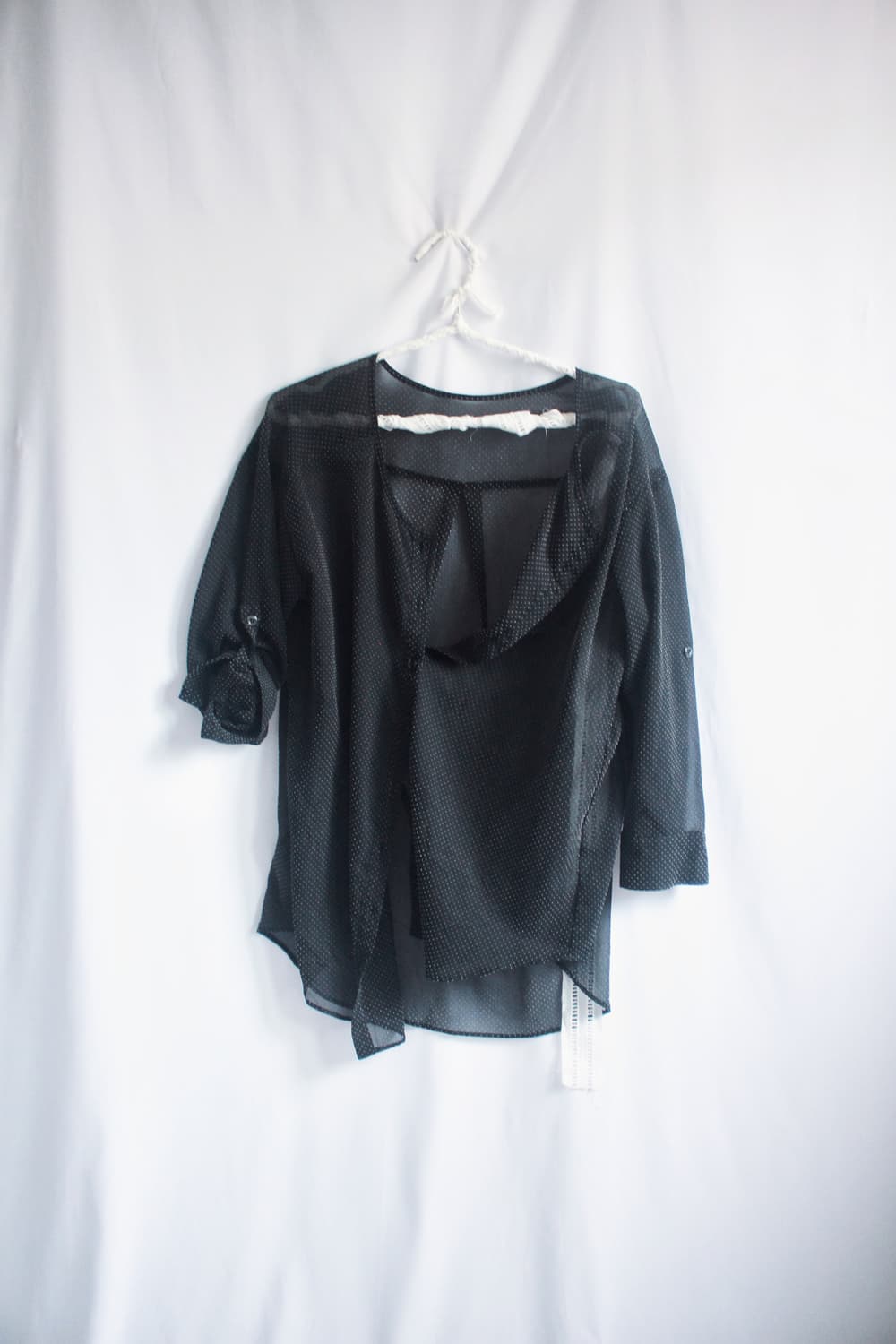 Dot see-through thin blouse cardigan 상품이미지3
