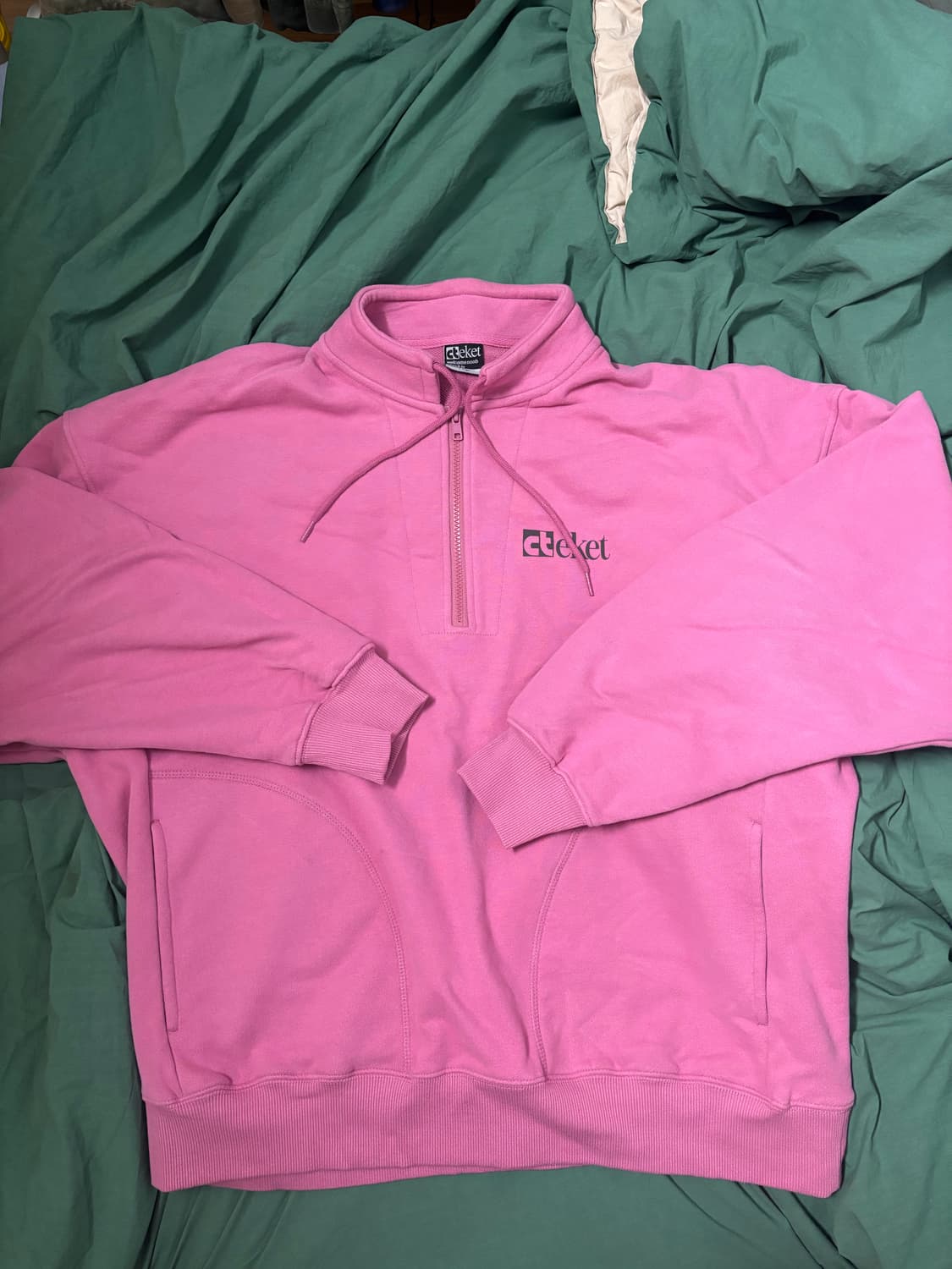 테켓 하프집업 스웻셔츠 핑크 L 상품이미지3