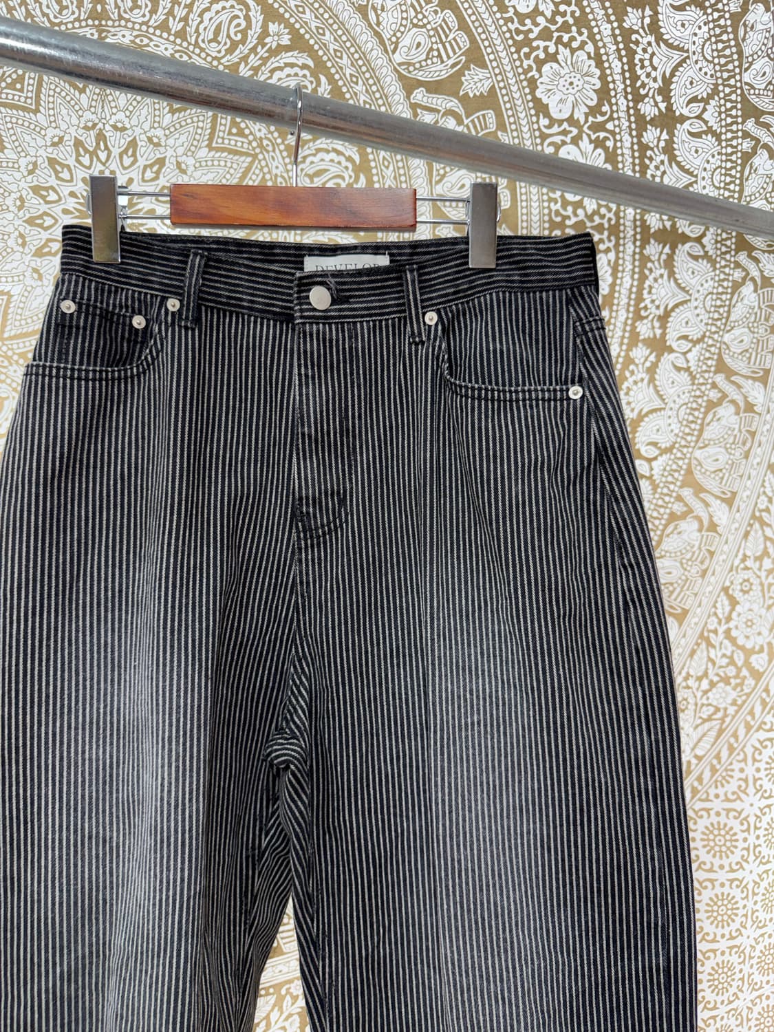 Develop 스트라이프 흑청 데님팬츠  상품이미지4