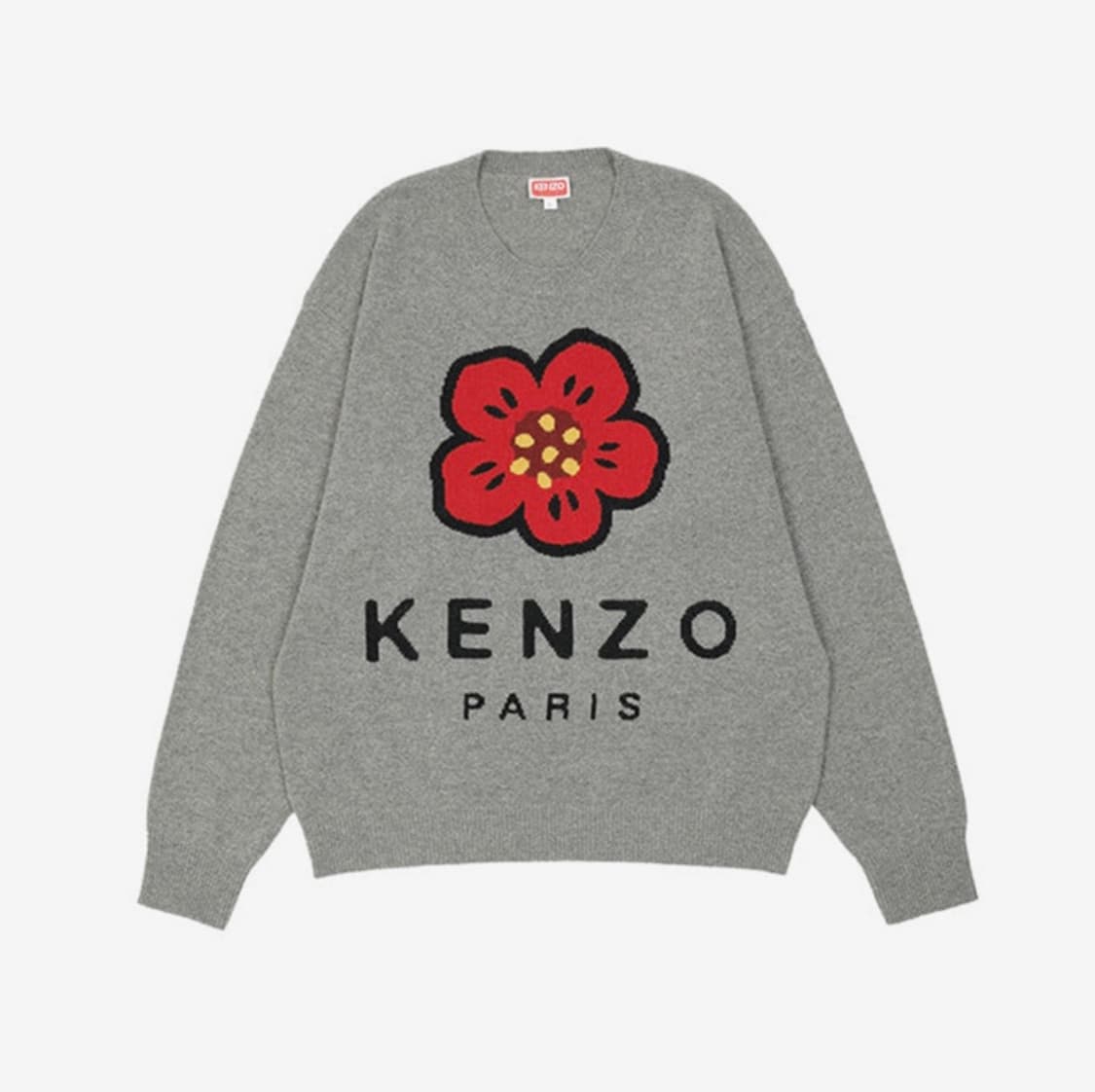 (M) Kenzo 겐조 보케 플라워 울 니트 그레이 상품이미지6