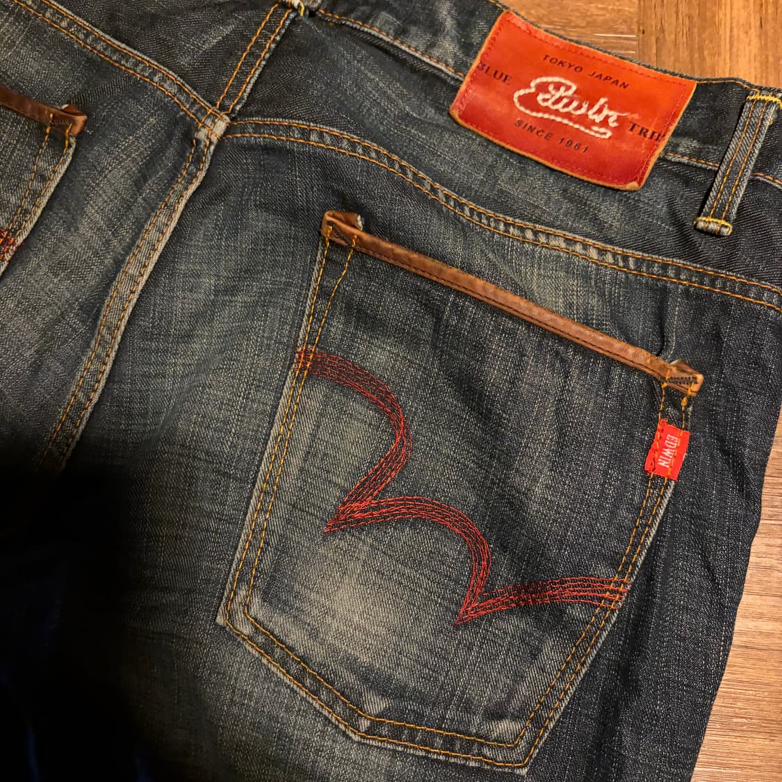 Edwin Japan Blue trip denim pants 36 상품이미지7