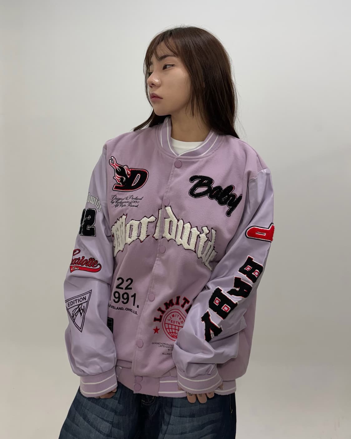 90s 올드스쿨 빈티지 패치 레더 바시티 jk 상품이미지1