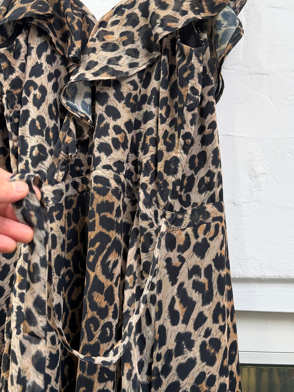 Allsaints 올세인츠 레오파드 러플 드레스 UK 4(XS) 상품이미지5