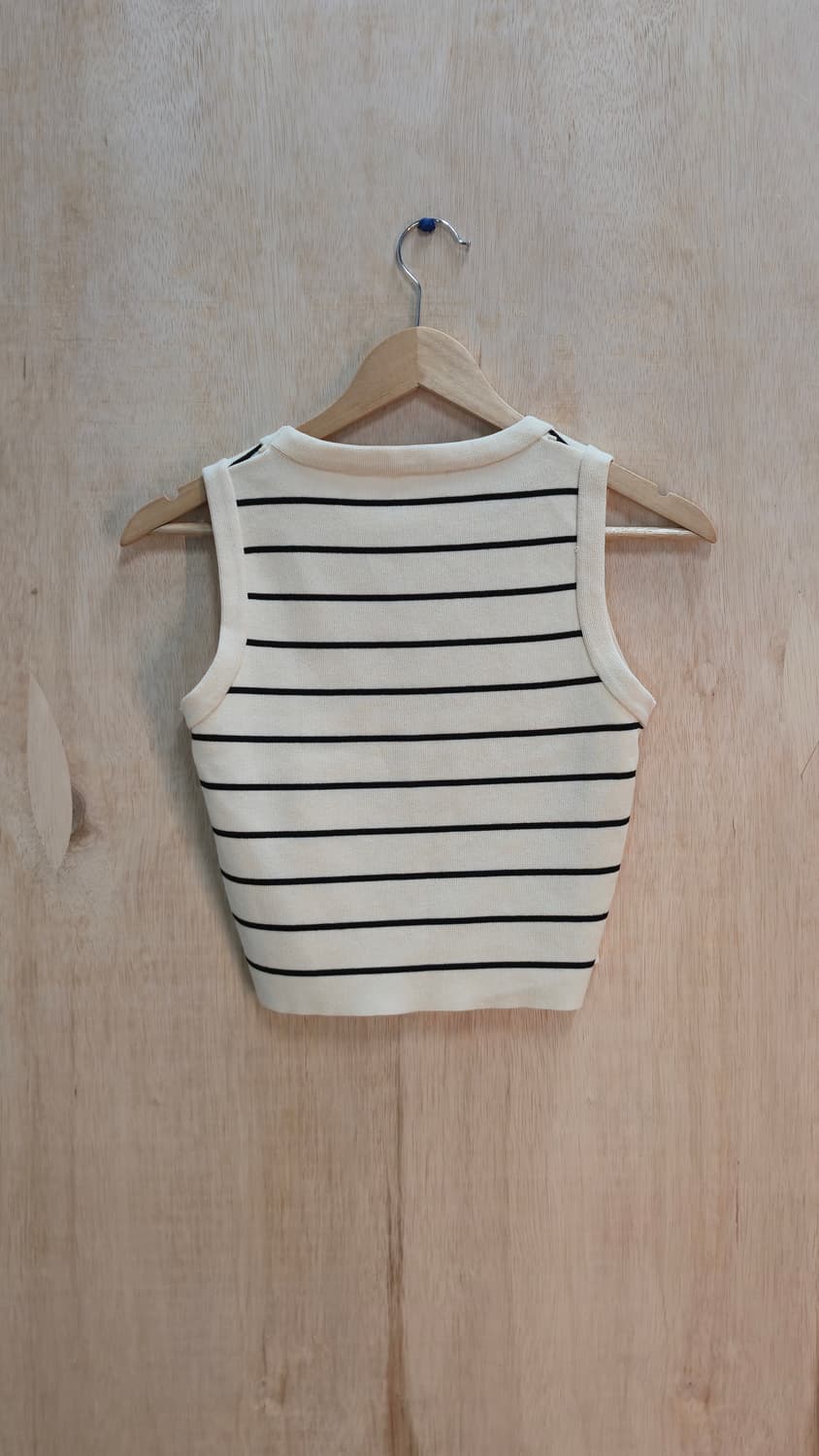 스트라이프 슬리브리스 니트 나시  상품이미지4