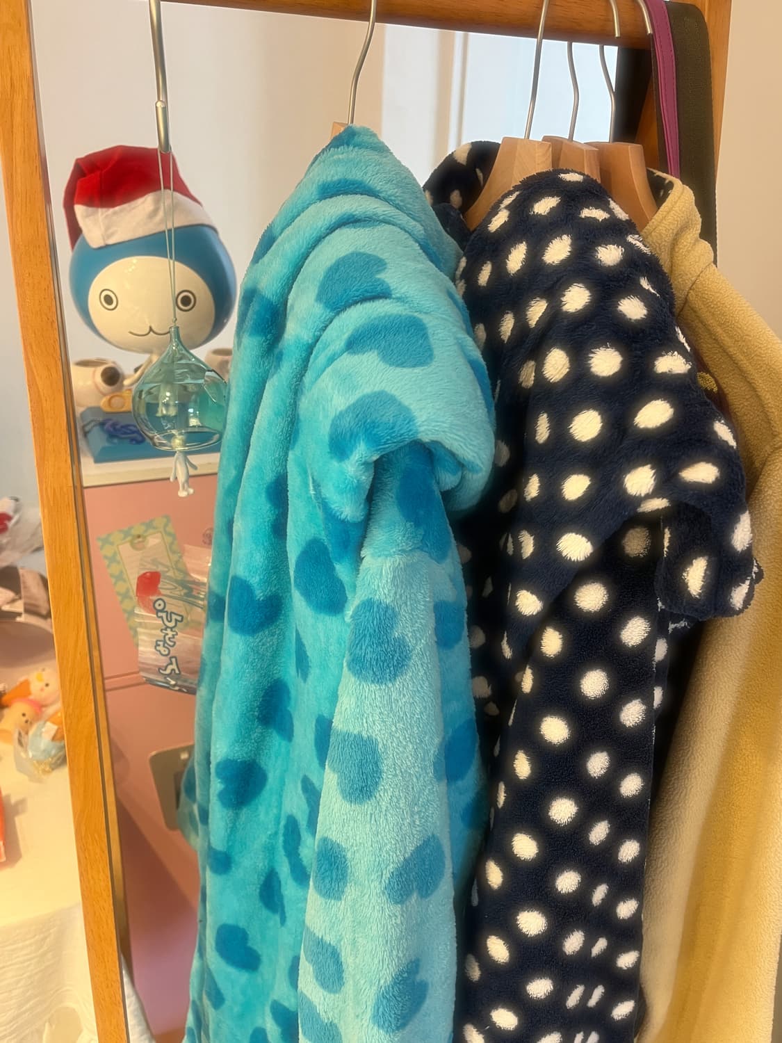 터콰이즈 블루 하트패턴 파자마 세트 🩵 상품이미지9