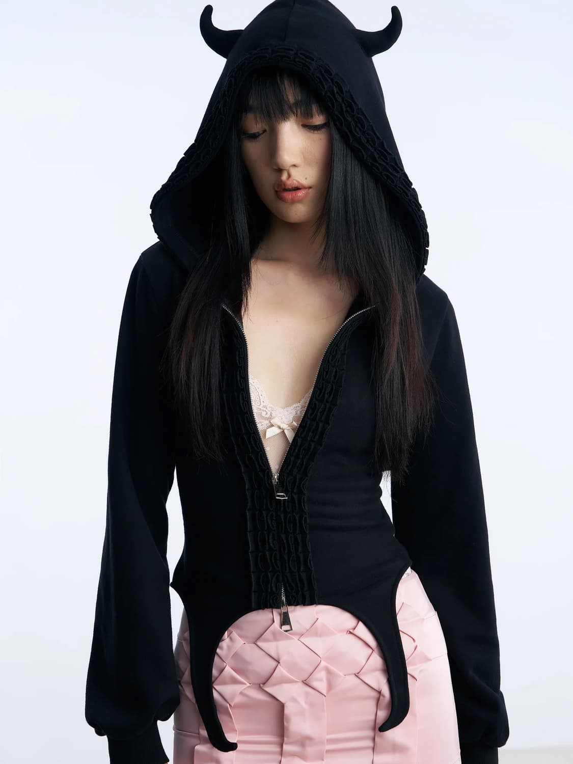 Nodress × Room SERVICE888 데빌후드집업 Msize 상품이미지1