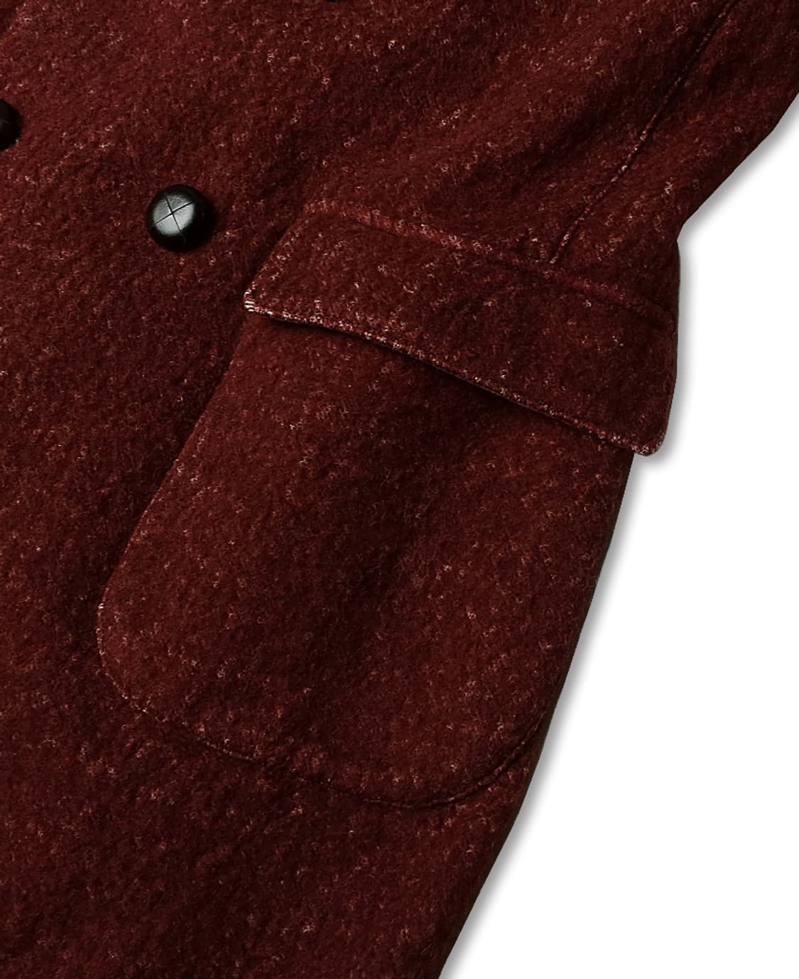 헤보 [Hevo] 버건디 레드 코튼 라나 버진 울 이태리 더블 코트 상품이미지3