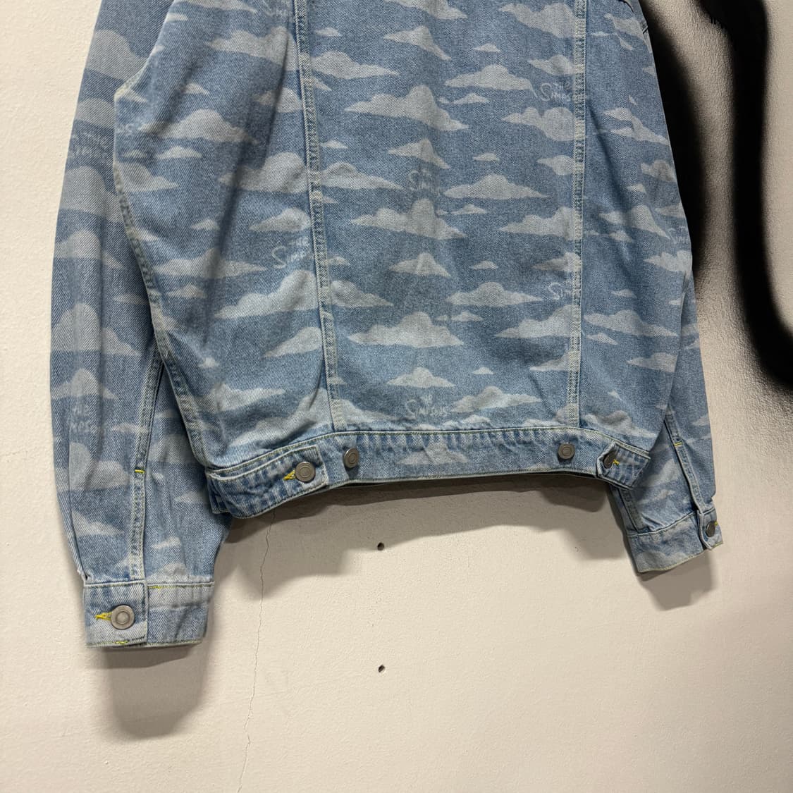 ASOS x Simpson 클라우드 자카드 풀 패턴 데님 트러커 자켓 상품이미지6