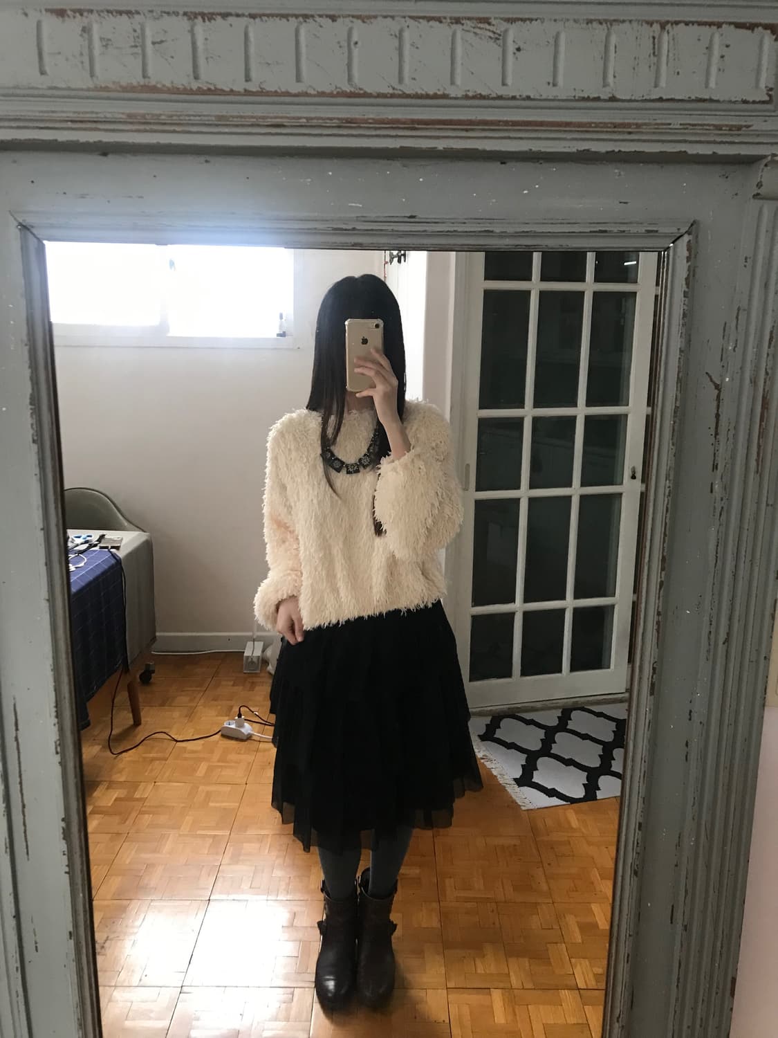 vintage ivory fur top 상품이미지3