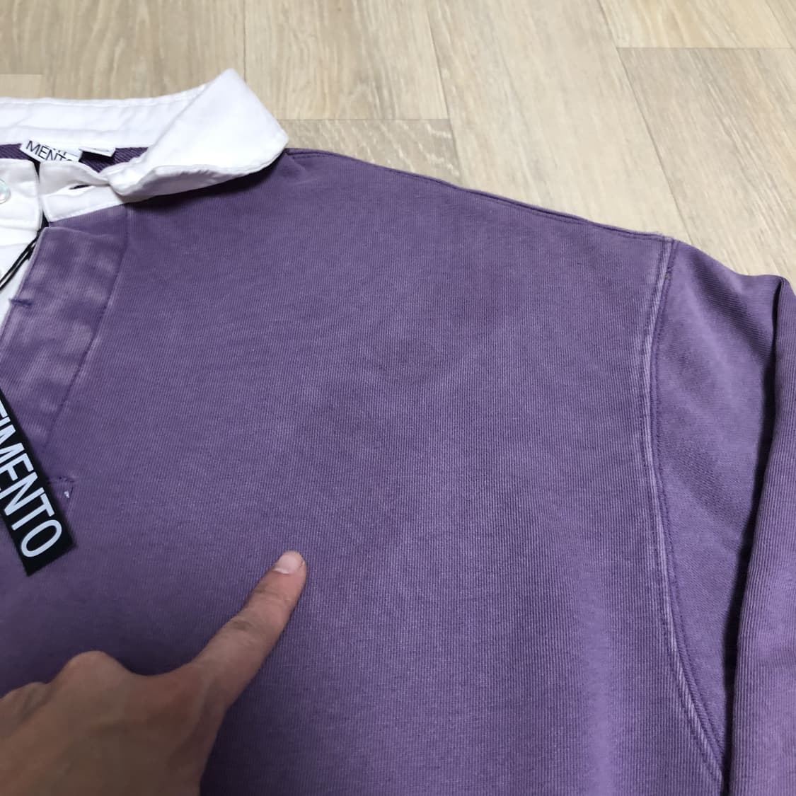(L) 새상품 파르티멘토 2year 워시 럭비 스웨트 셔츠 퍼플 상품이미지2