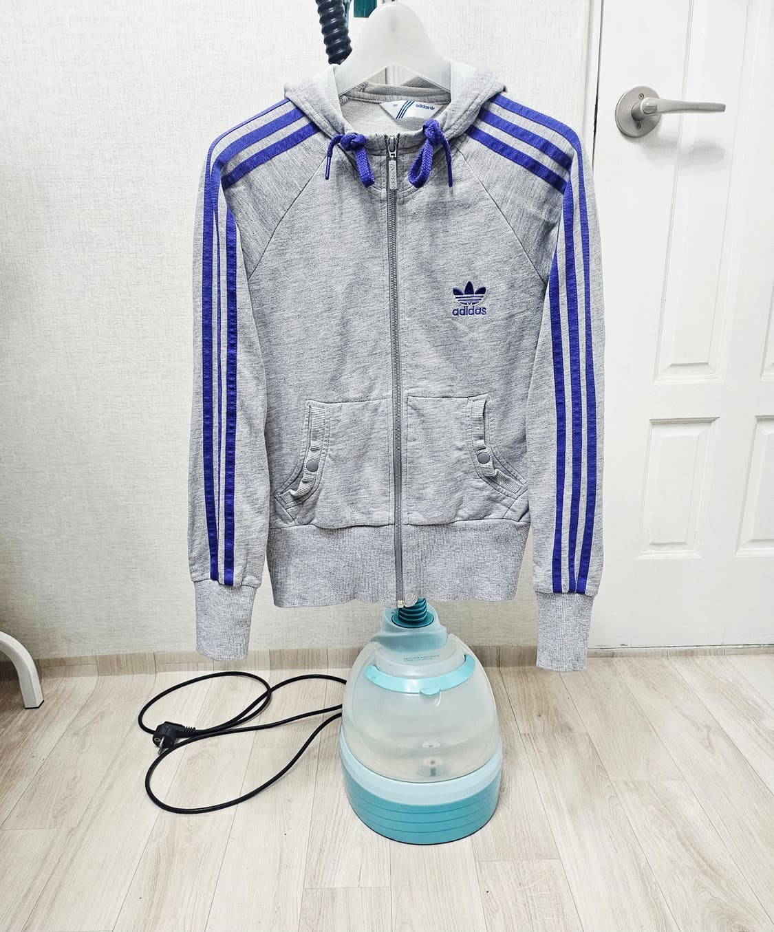 (90)S☆초대장급☆아디다스 파이어버드 백로고[회색퍼플] 트랙탑 후드져지 상품이미지1