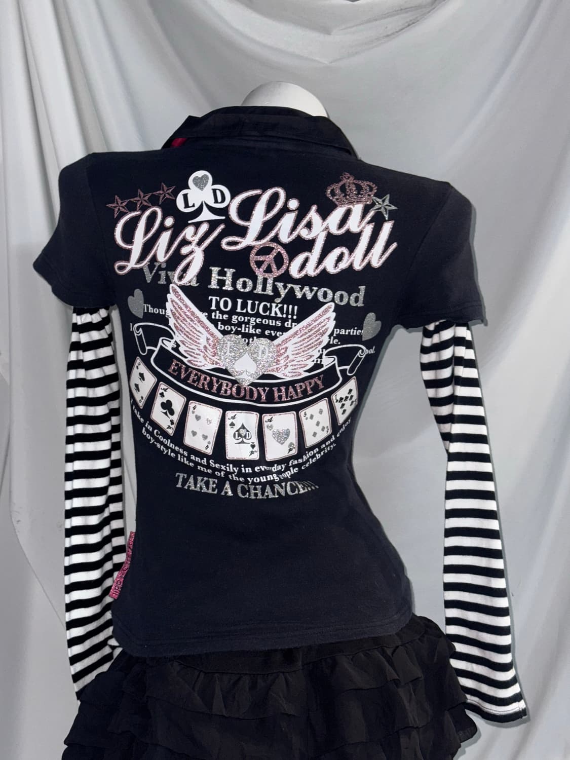 Liz Lisa 리즈리사 캐캐체 아무사복깔 하라주쿠 키치 펑크 코디세트  상품이미지7