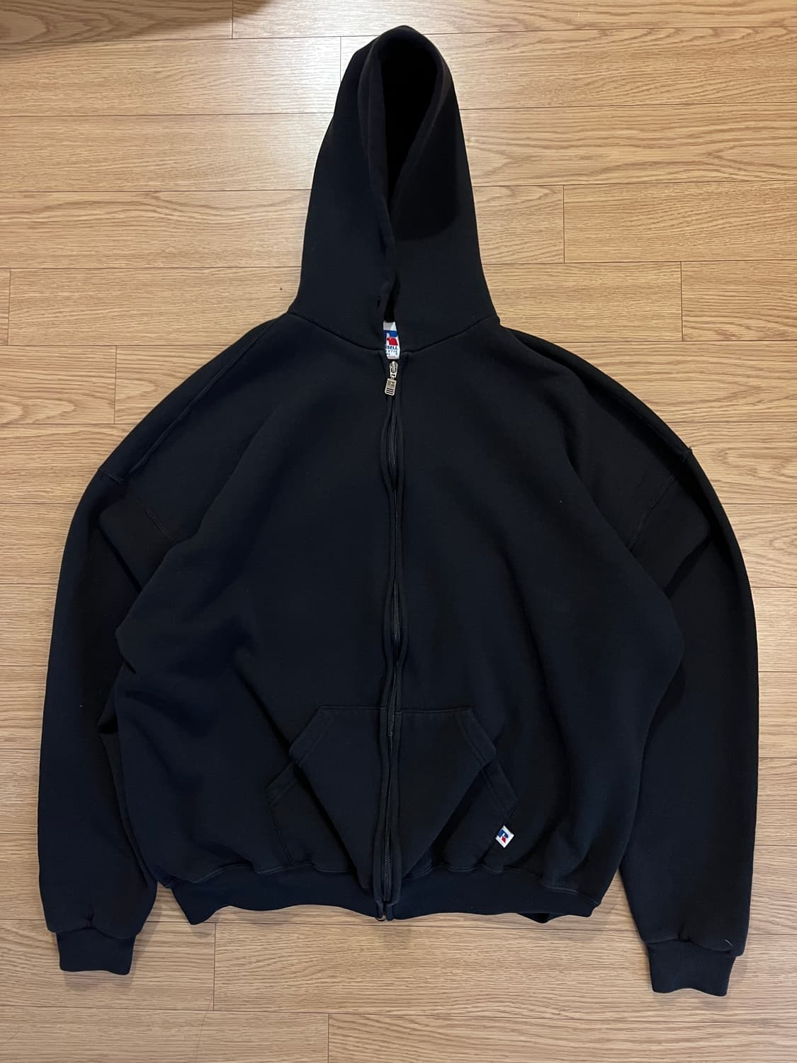 90s 러셀 빈티지 후드집업 블랙 XXL (우주매물) 상품이미지3