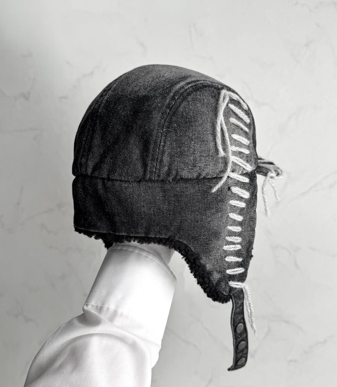 TΣist STITCH EAR FLAPS DEMIM CAP Gray 상품이미지4