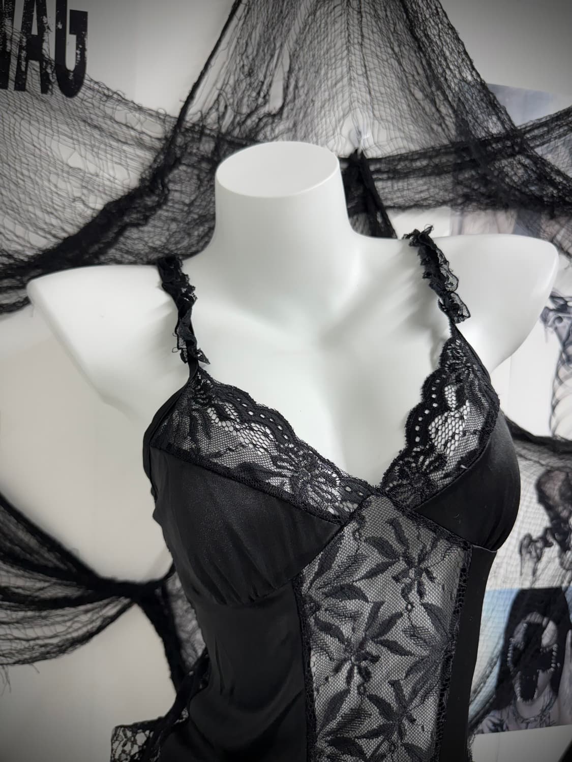 Lace ruffle black lingerie 상품이미지2