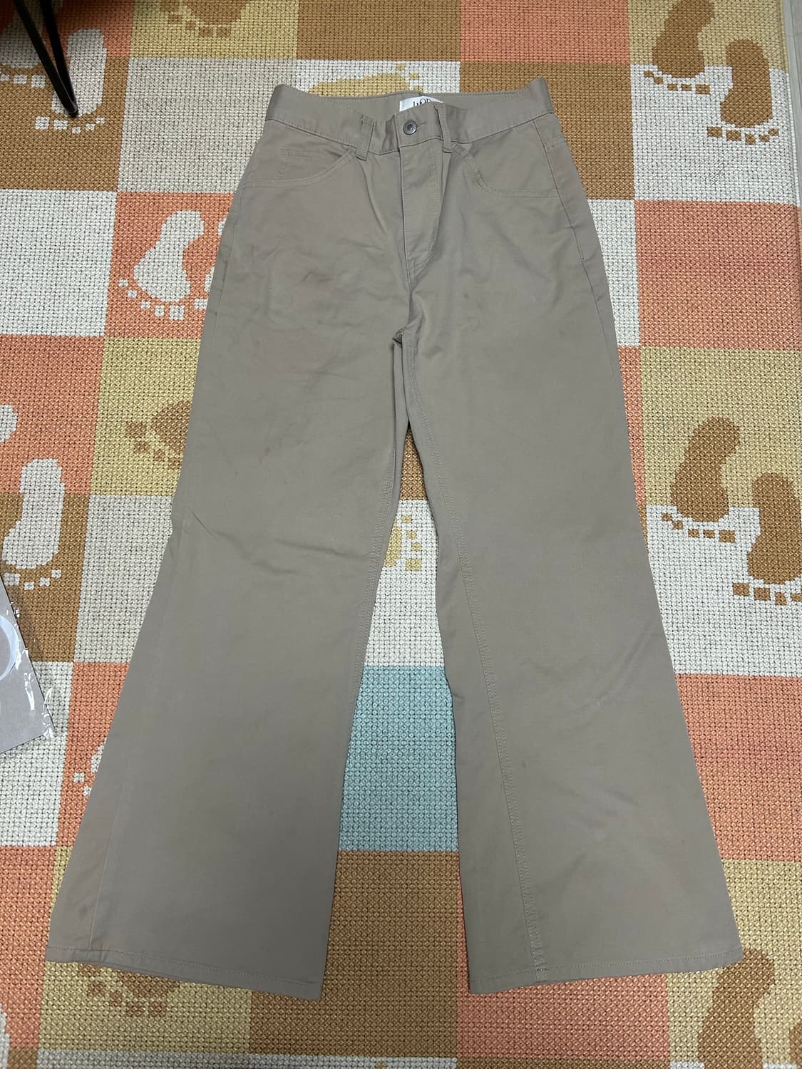 (44) 엘무드 스터디 와이드 플레어 치노 팬츠 베이지 상품이미지1