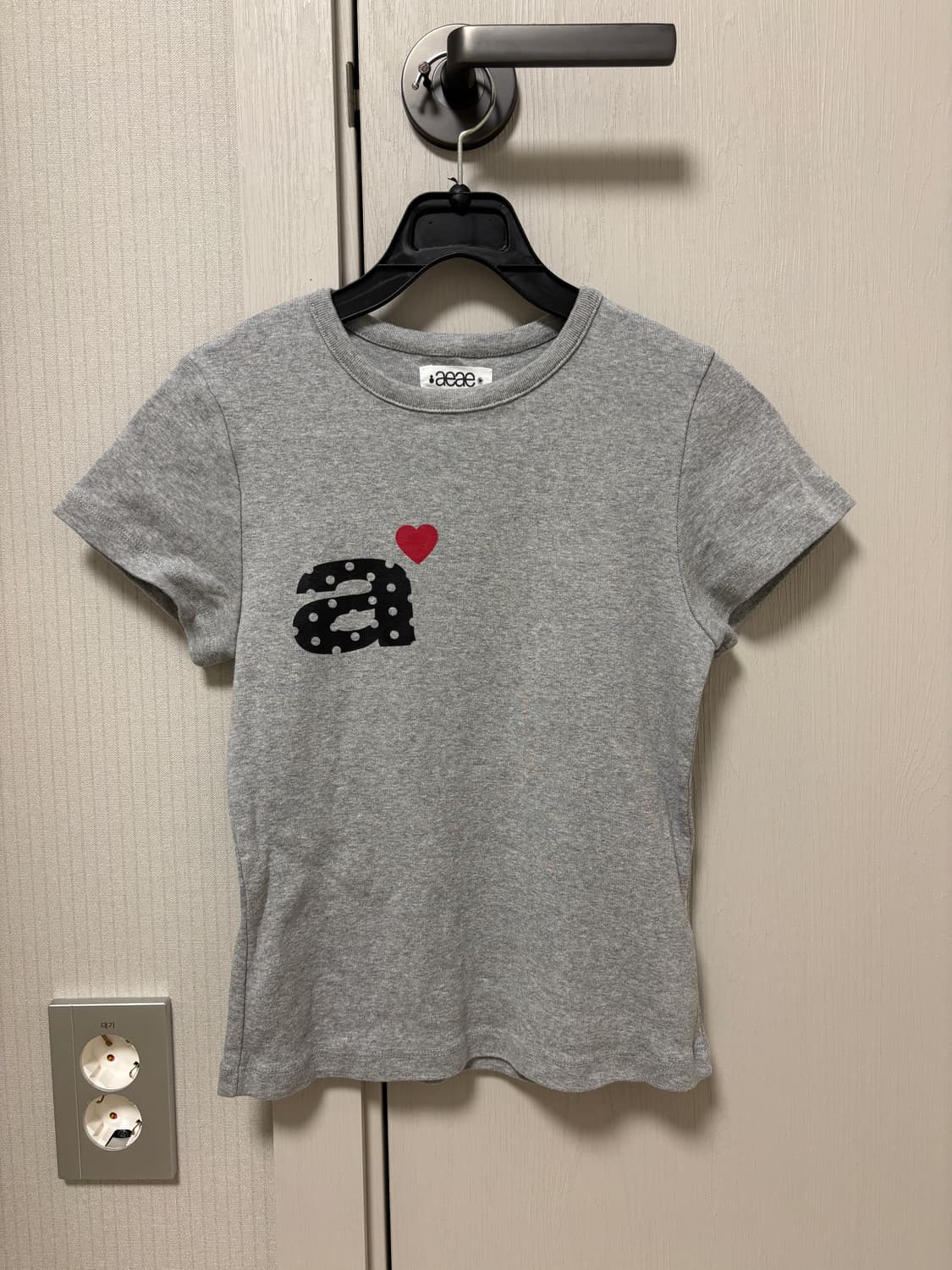 aeae DOT SMALL LETTER 반팔 티셔츠 그레이 상품이미지2