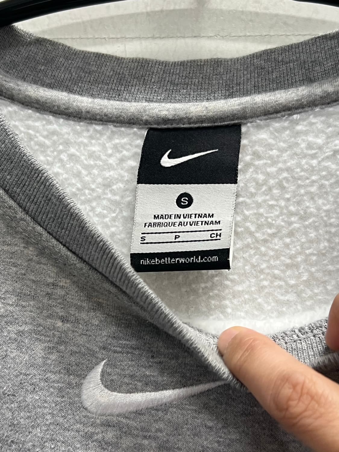 (S) 나이키 우먼스 스우시 맨투맨 그레이 상품이미지4