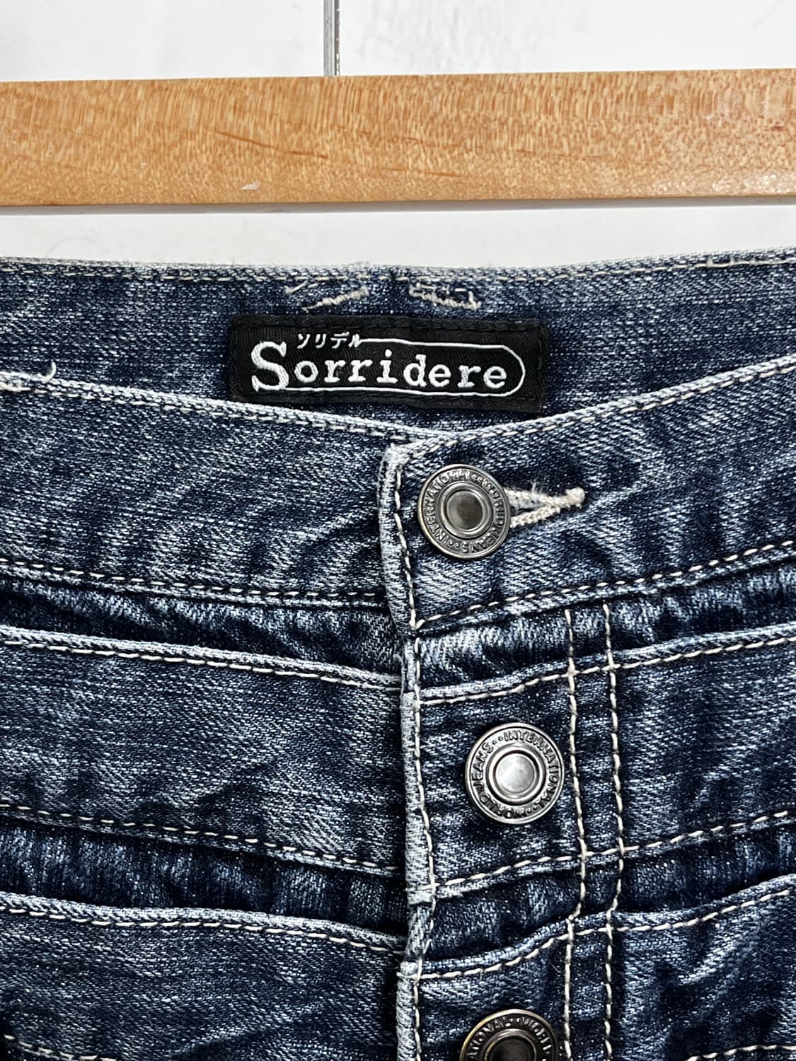 Sorridere 펑크 레이어드 데님 팬츠 반바지 상품이미지3