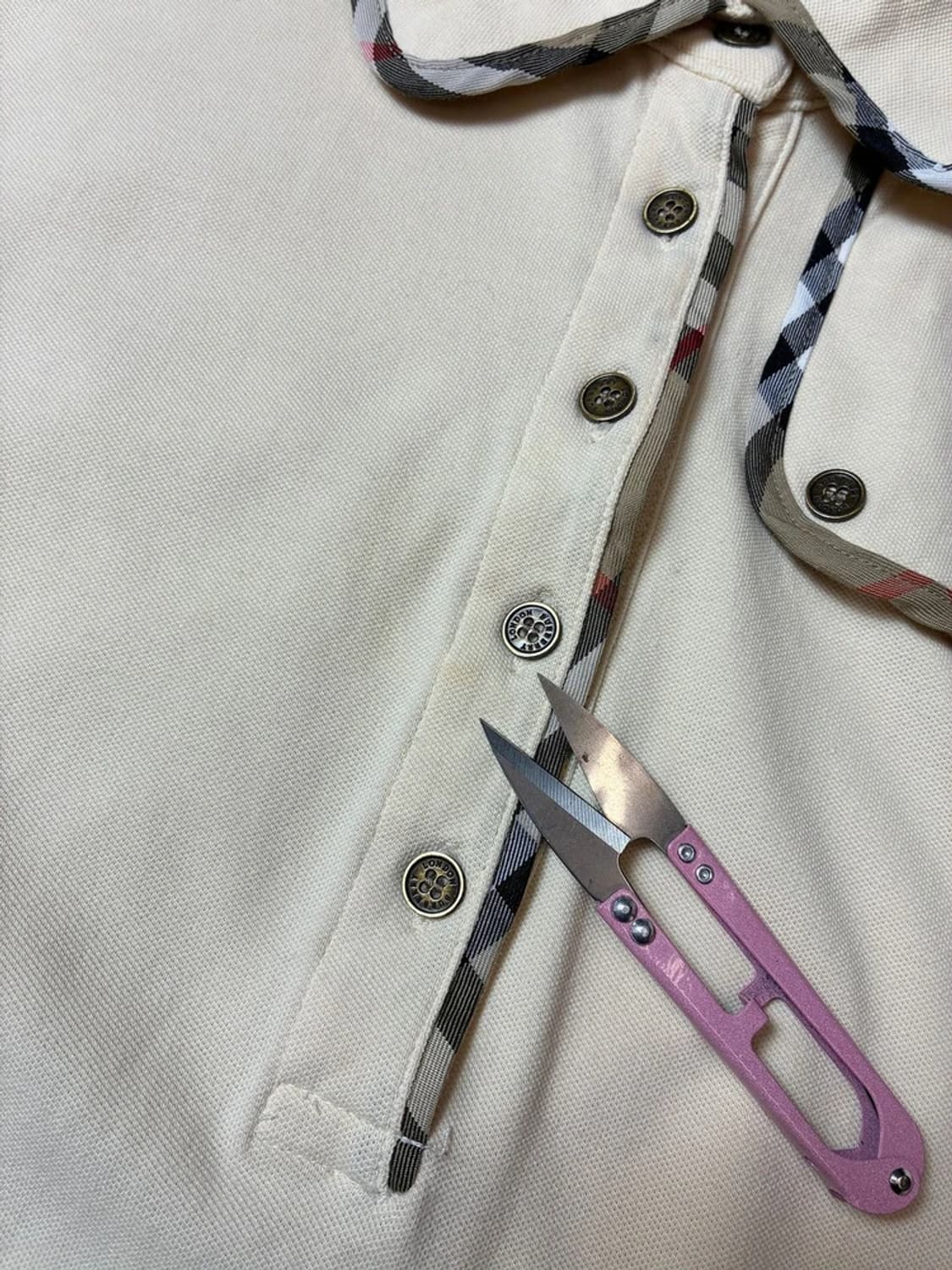 버버리 00's 노바체크 트리밍 카라 롱 슬리브 PN8408 상품이미지6