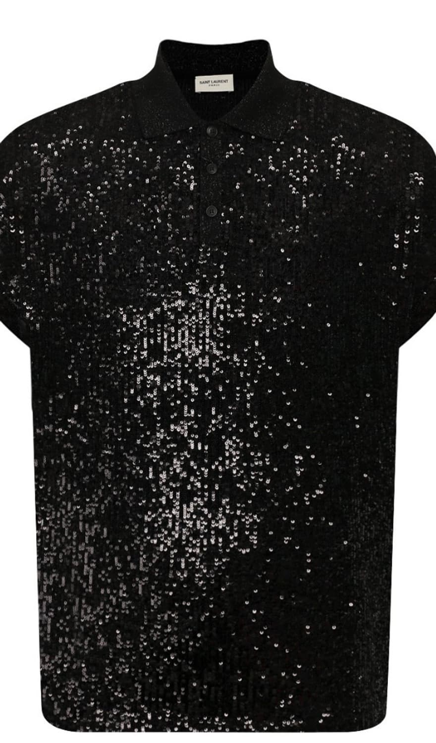Saint Laurent mens Sequins S/S Polo Shir 상품이미지1