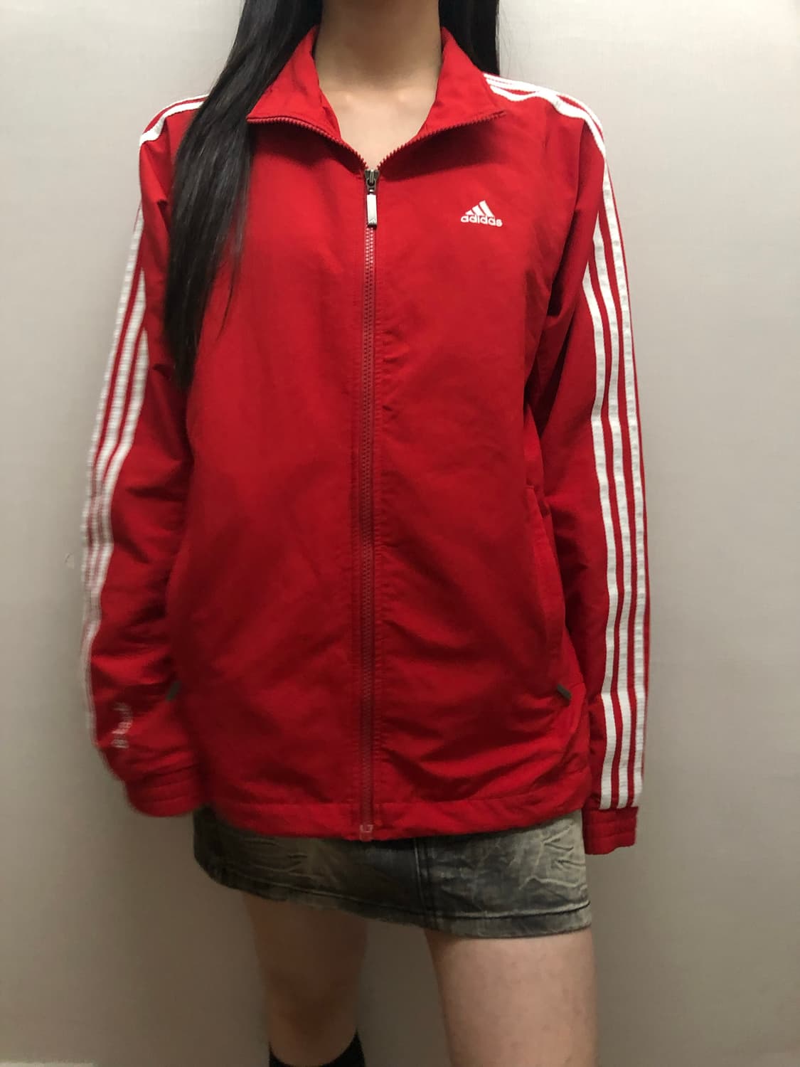 빈티지 아디다스 레드 바람막이 상품이미지1