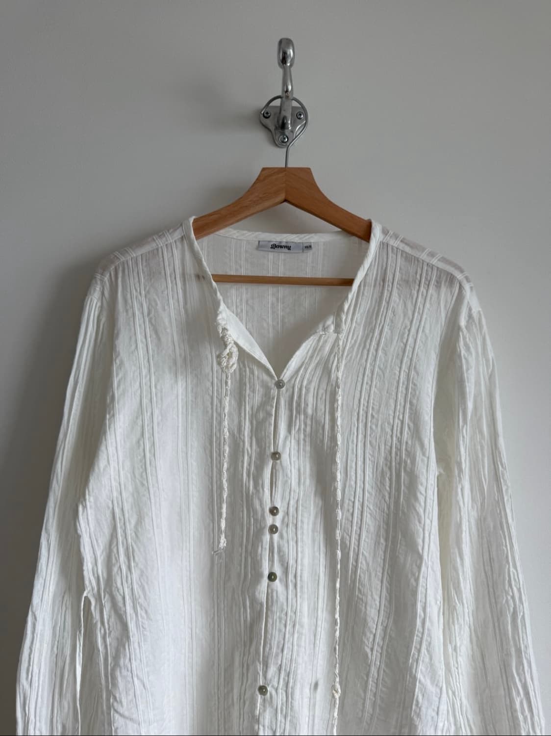 글로니 glowny 화이트 롱슬리브 레이스 블라우스 상품이미지2