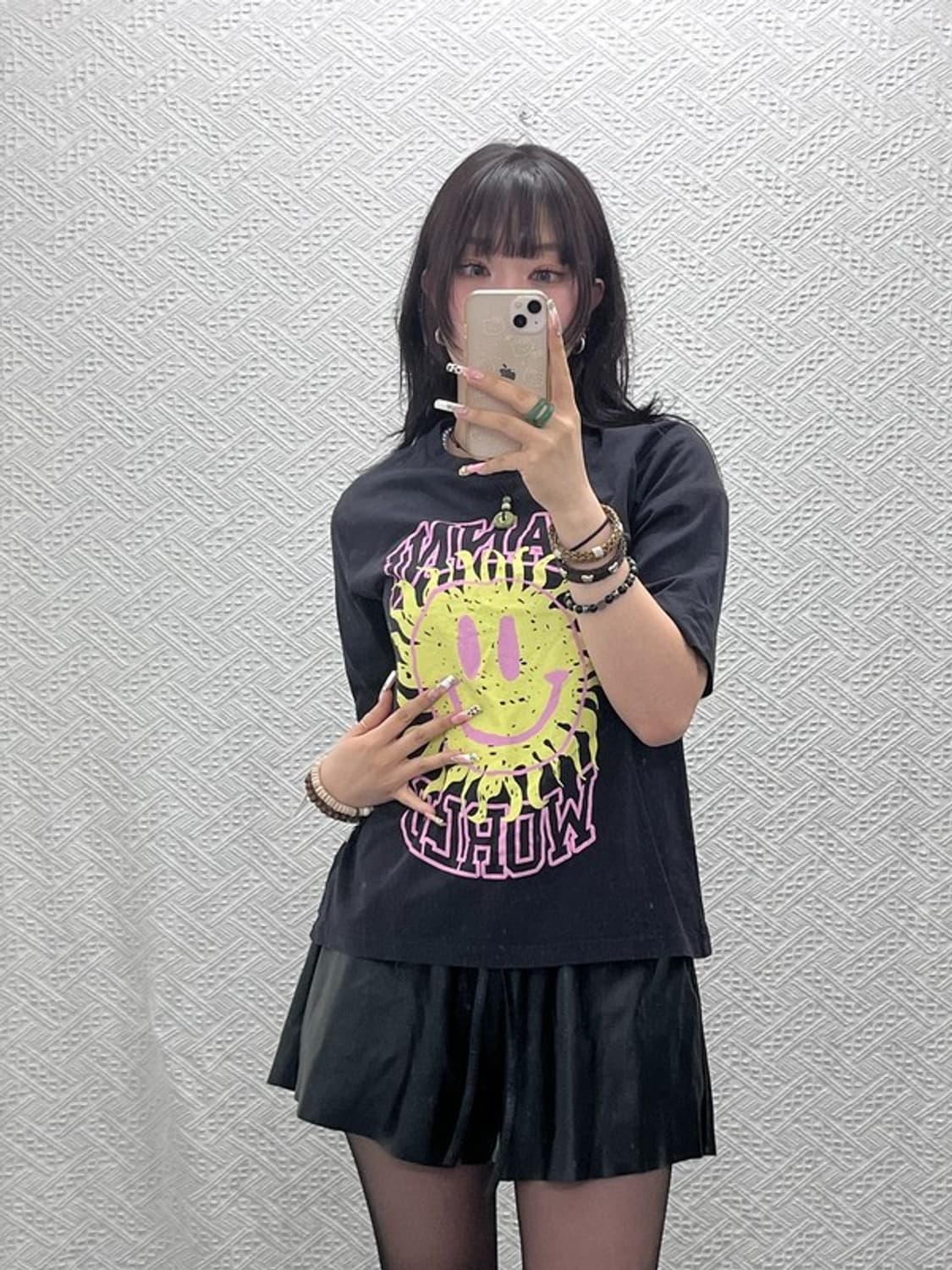 가니 빈티지 스트릿 키치 스마일리 반팔티 90 C11292 상품이미지2