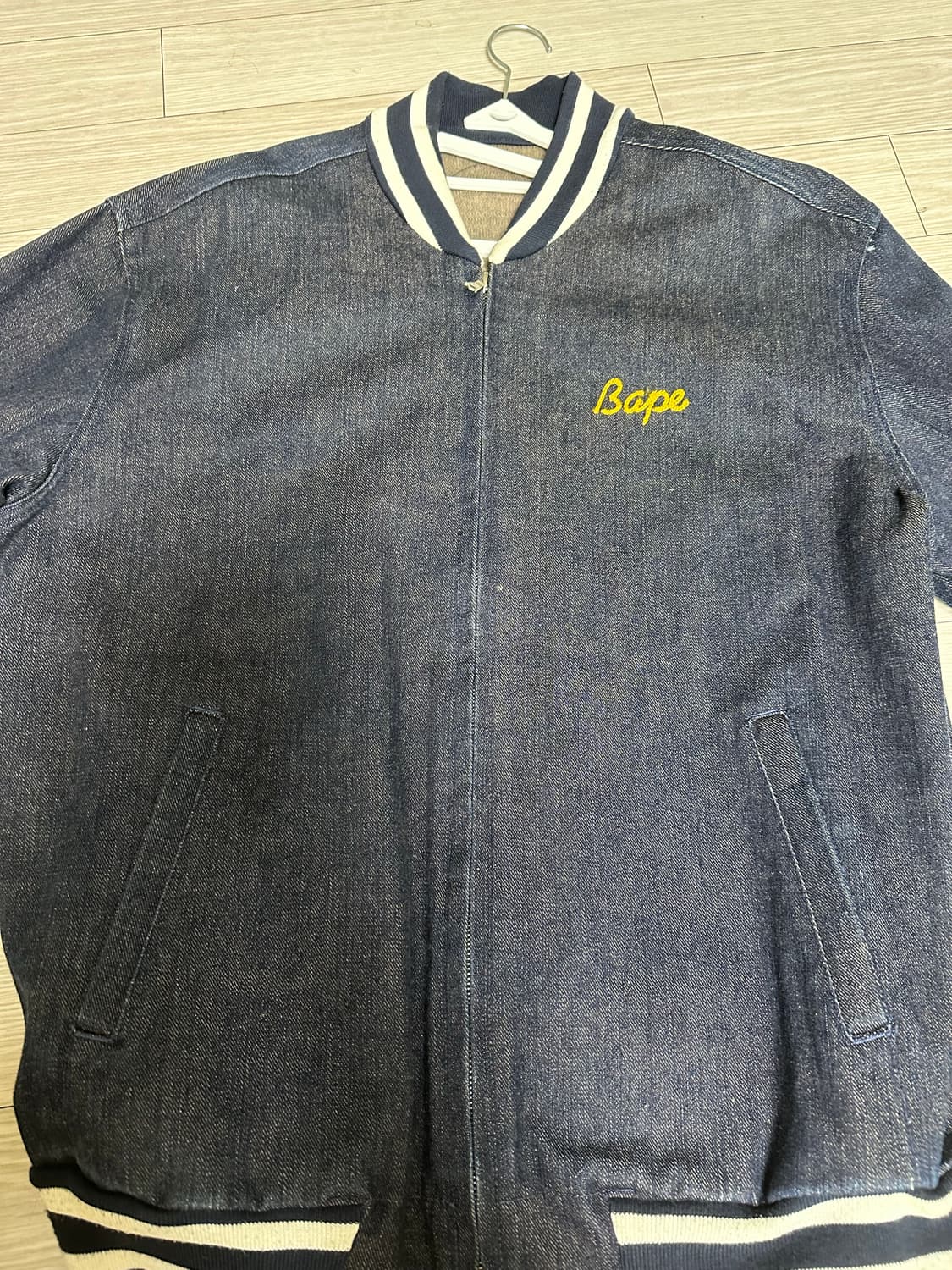 베이프 데님 바시티 자켓 상품이미지1