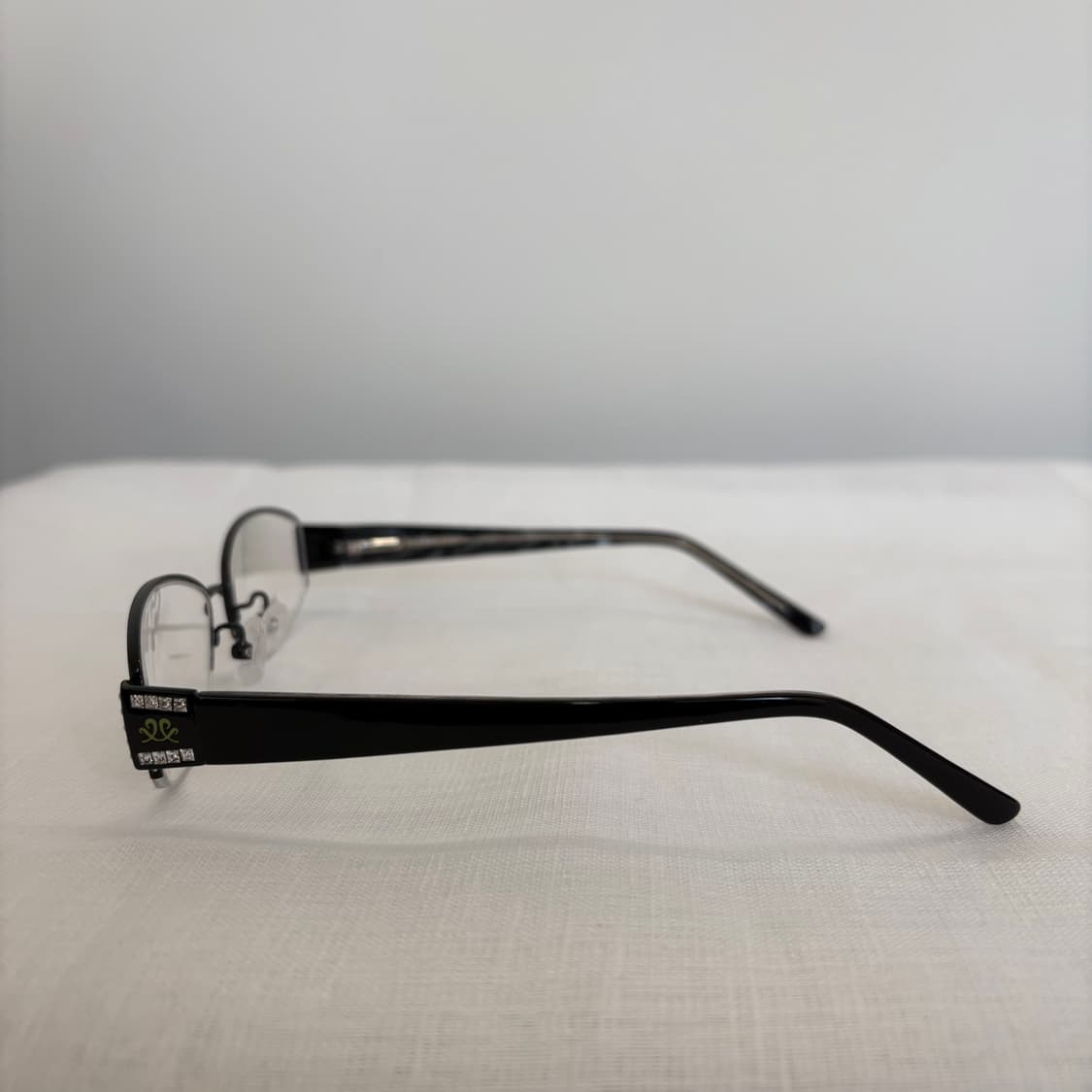 VENETIAN 블랙 큐빅 반무테 빈티지안경 상품이미지4