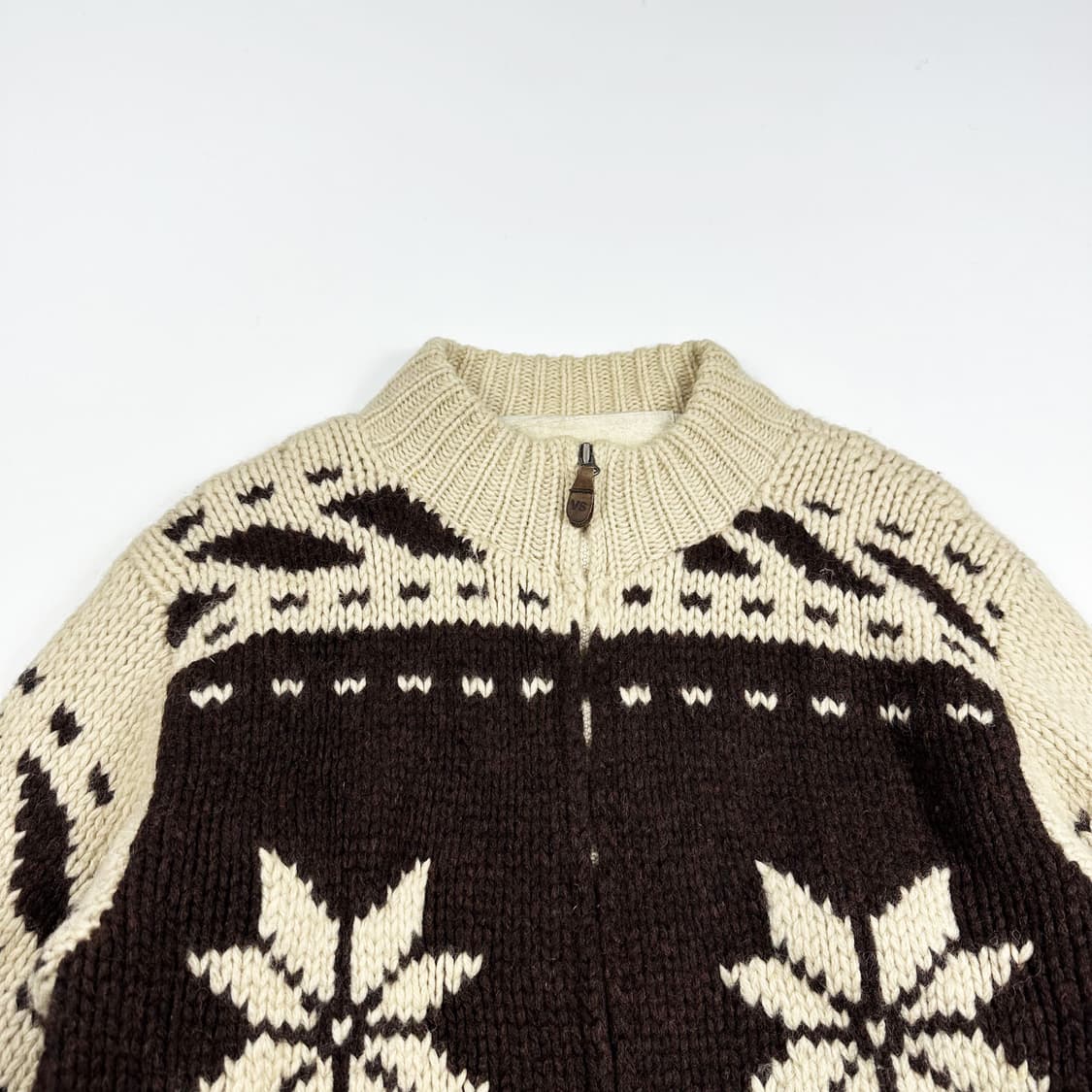 VTG 빈티지 눈꽃 아이보리 코위찬 니트 집업 (S 여성추천) 상품이미지1