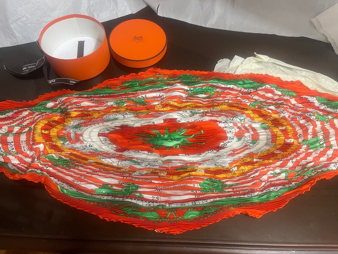  에르메스 플리츠 실크 스카프 상품이미지1