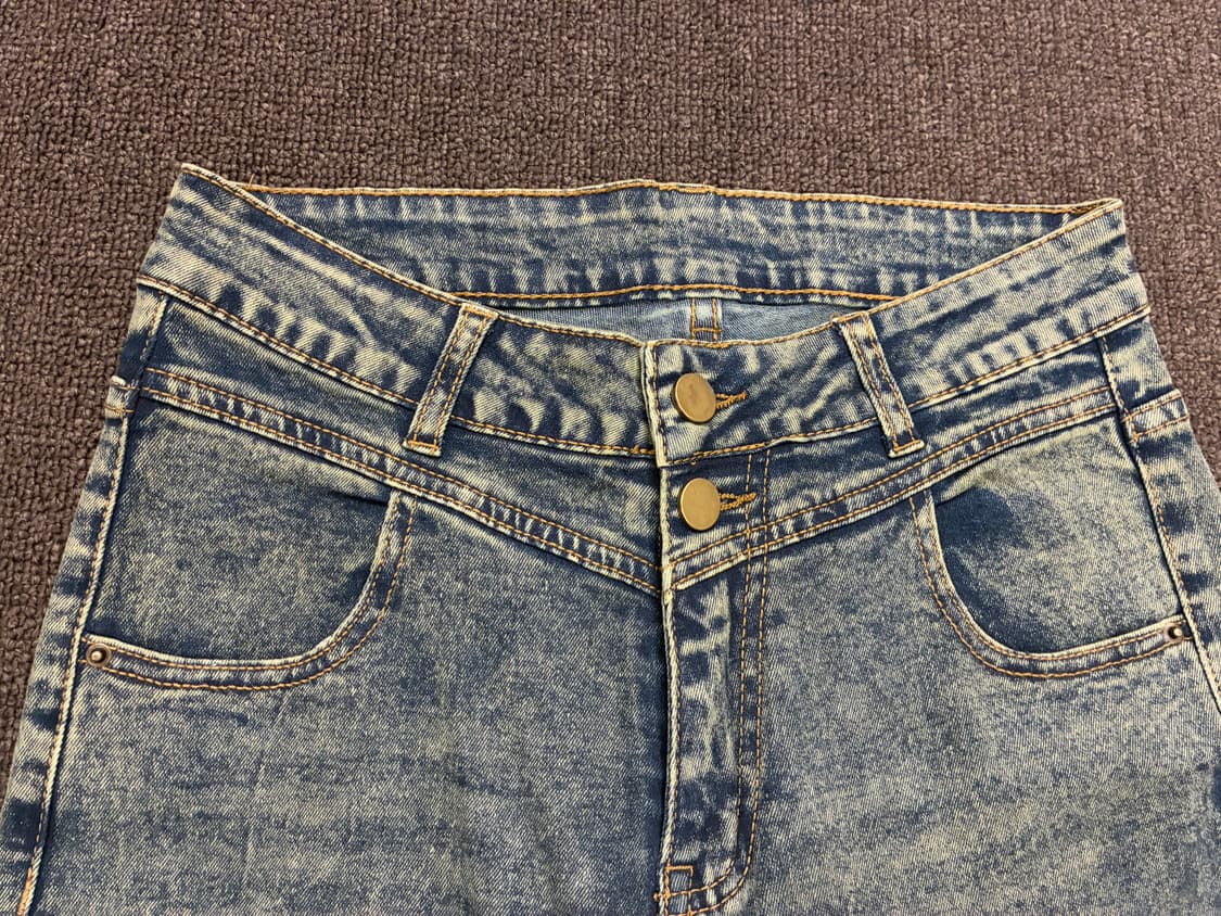 S)Japanese vintage 여성 프린지 부츠컷 데님팬츠 상품이미지5