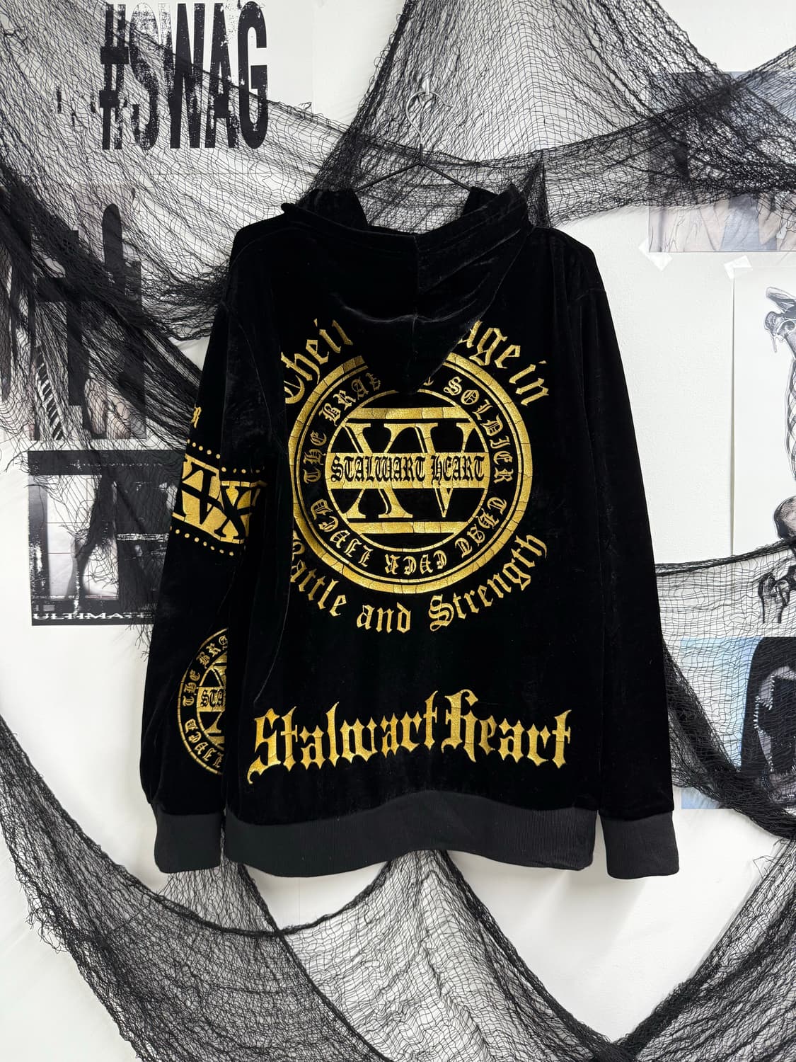 Punk mood velvet printing hoodie   상품이미지1