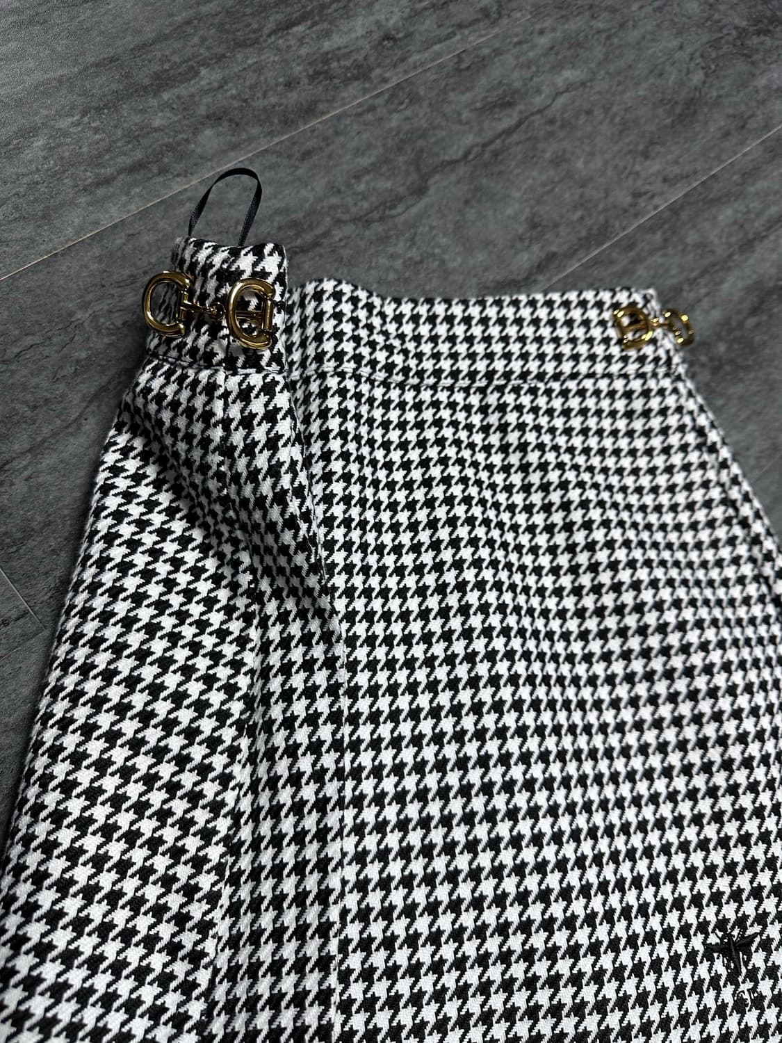 디올 하운드체크 울스커트M 상품이미지5