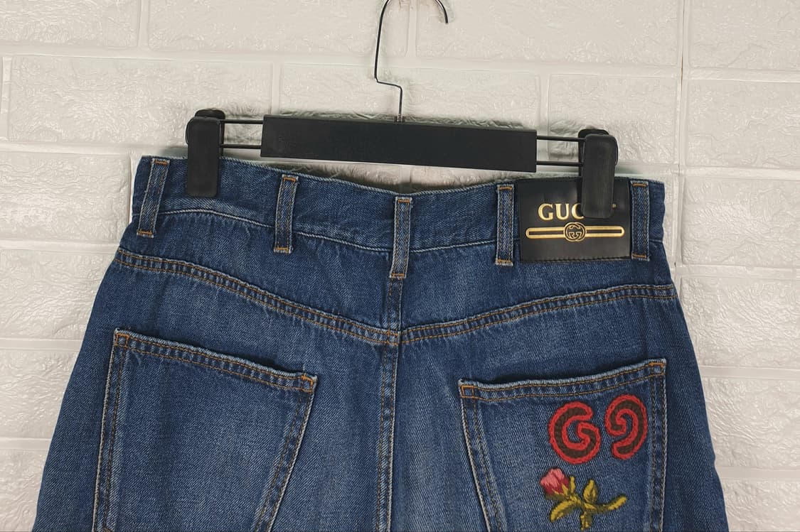 [26]구찌 정품 로즈 & GG 자수 데님 반바지 상품이미지7