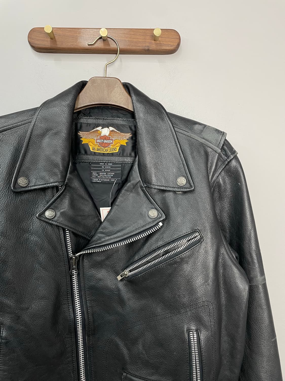 할리 데이비슨 블랙 가죽 라이더 자켓 H2049 상품이미지3