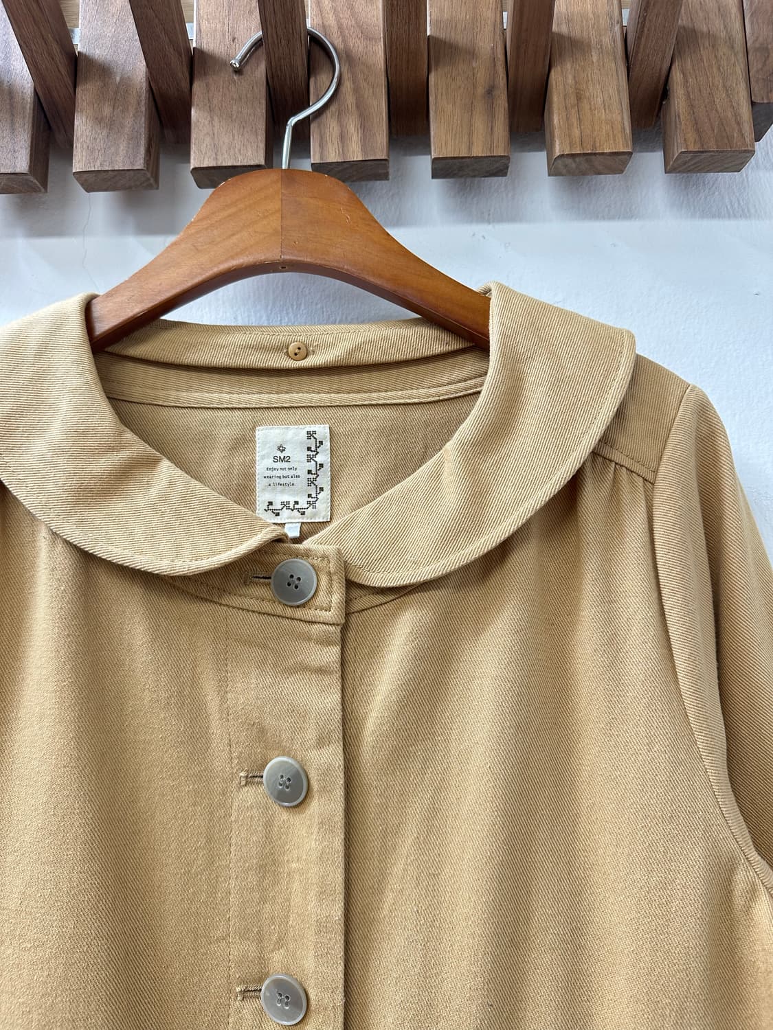 일본빈티지 SM2 사만사모스 코튼 100% 둥근카라 코트 자켓 상품이미지4