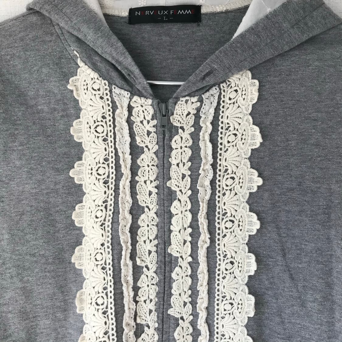 lace detail hoodie  상품이미지4