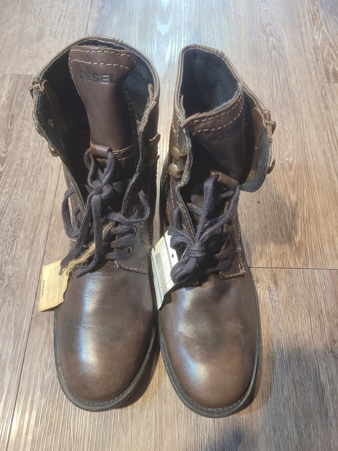 Diesel 디젤 브라운 가죽 워커 부츠 260 상품이미지1