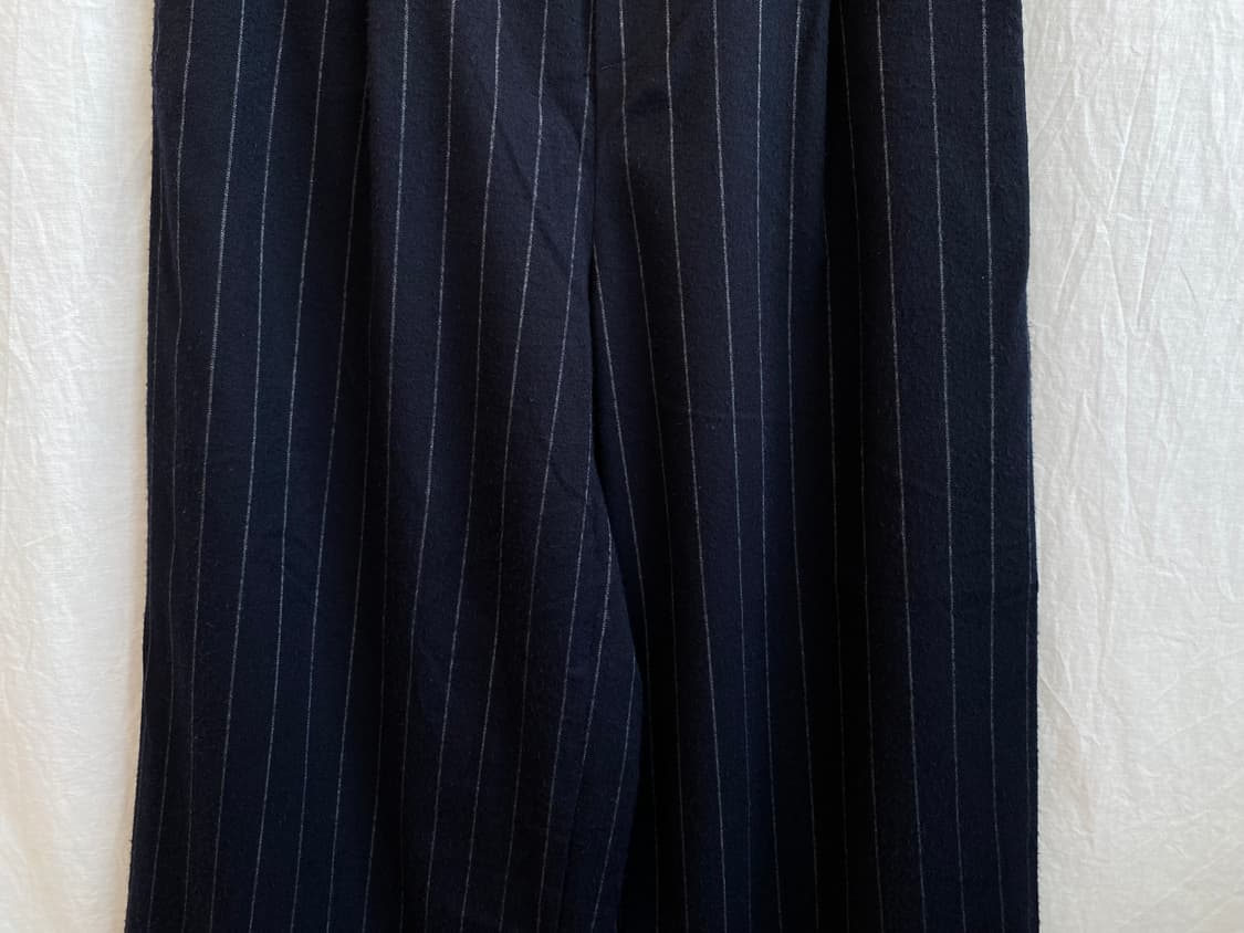 L'ESPOIR 핀스트라이프 네이비 밴딩 와이드팬츠(M) 상품이미지3