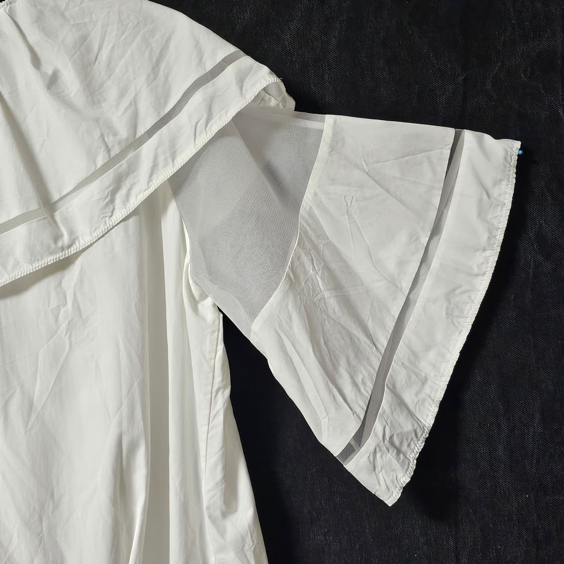 55~66한섬 타임  프릴 블라우스 F 화이트 상품이미지3